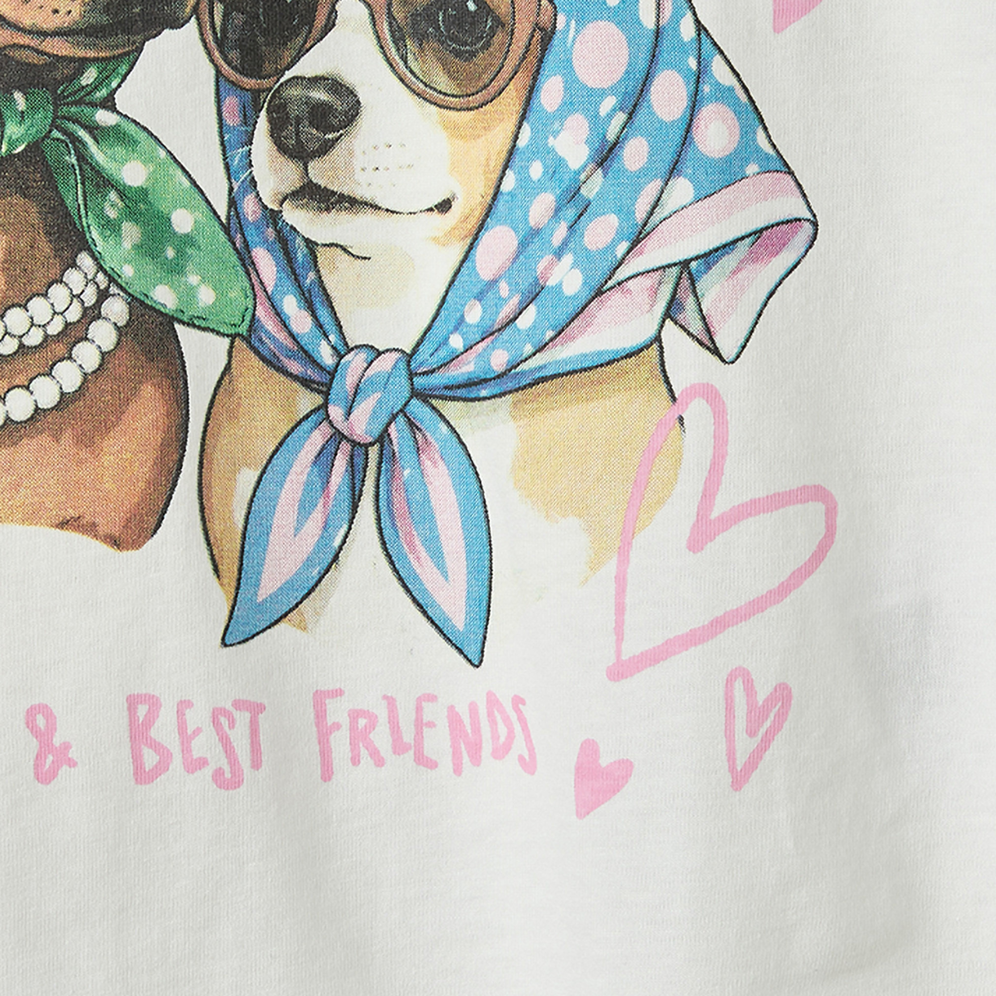 Juniors Round Neck Short Sleeves T-shirt with Graphic Print-girls-clothing-tshirts-image-5