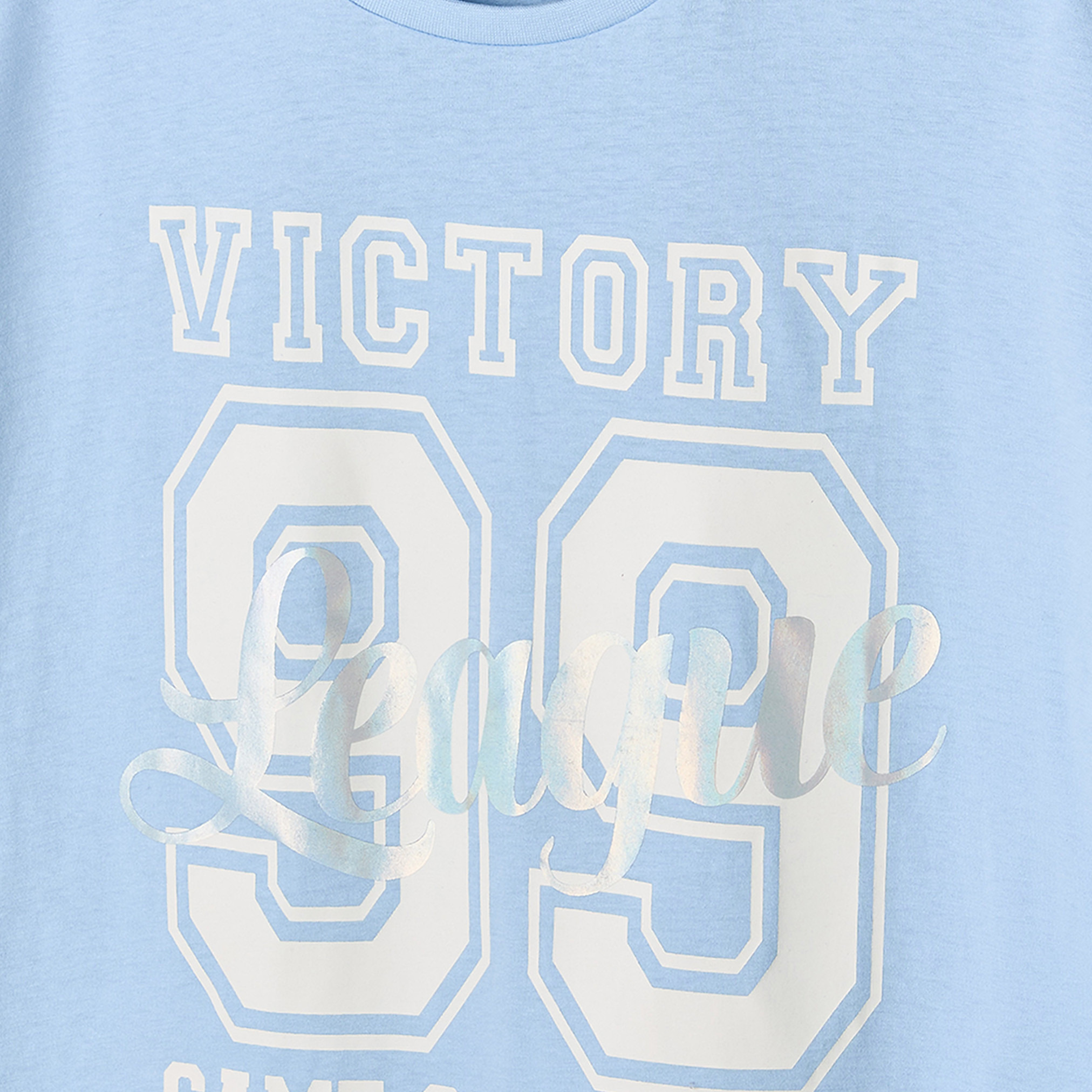 Juniors Crew Neck Short Sleeves T-shirt with Graphic Print-girls-clothing-tshirts-image-4