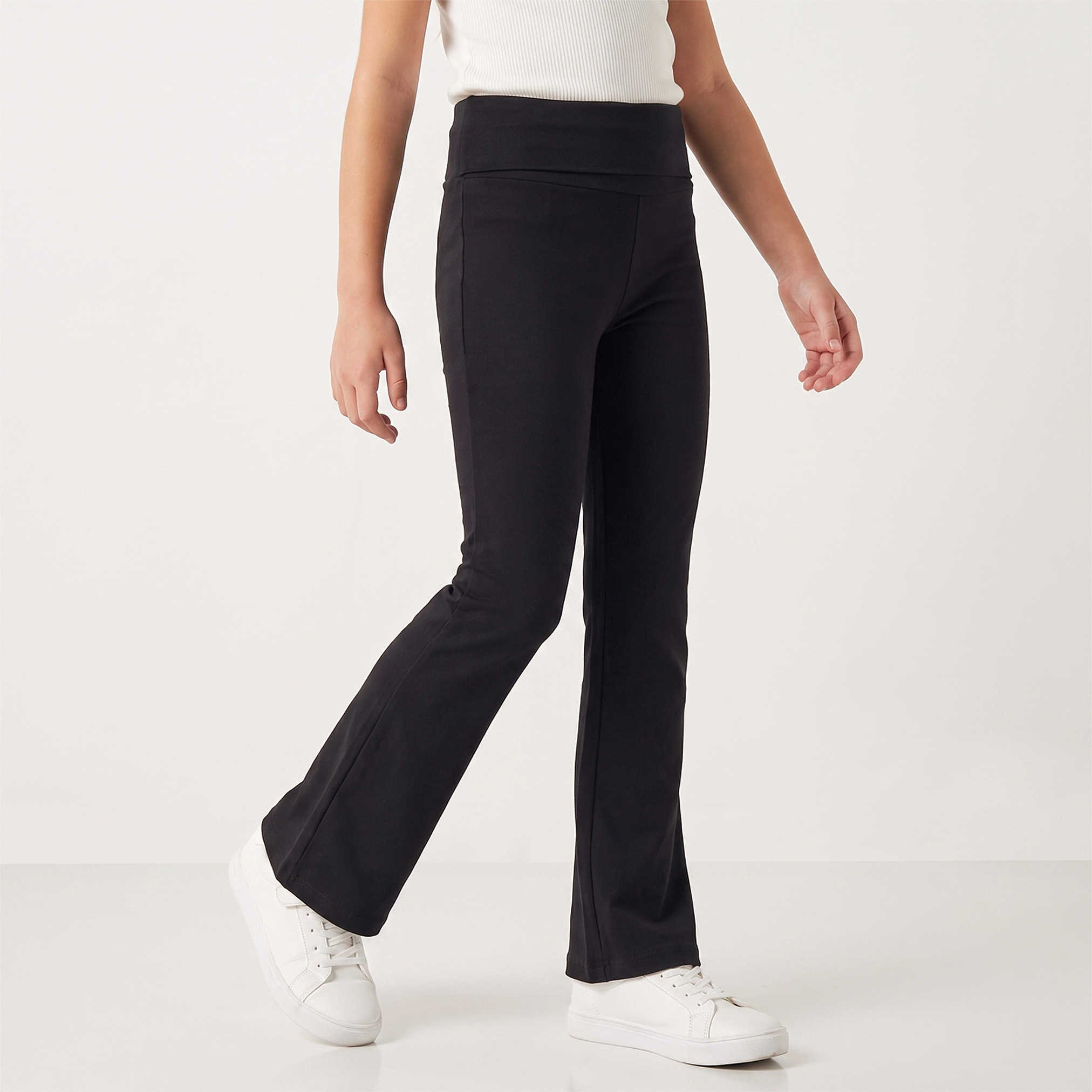 Juniors Flared Leggings with Waistband-girls-clothing-bottoms-leggings-image-1
