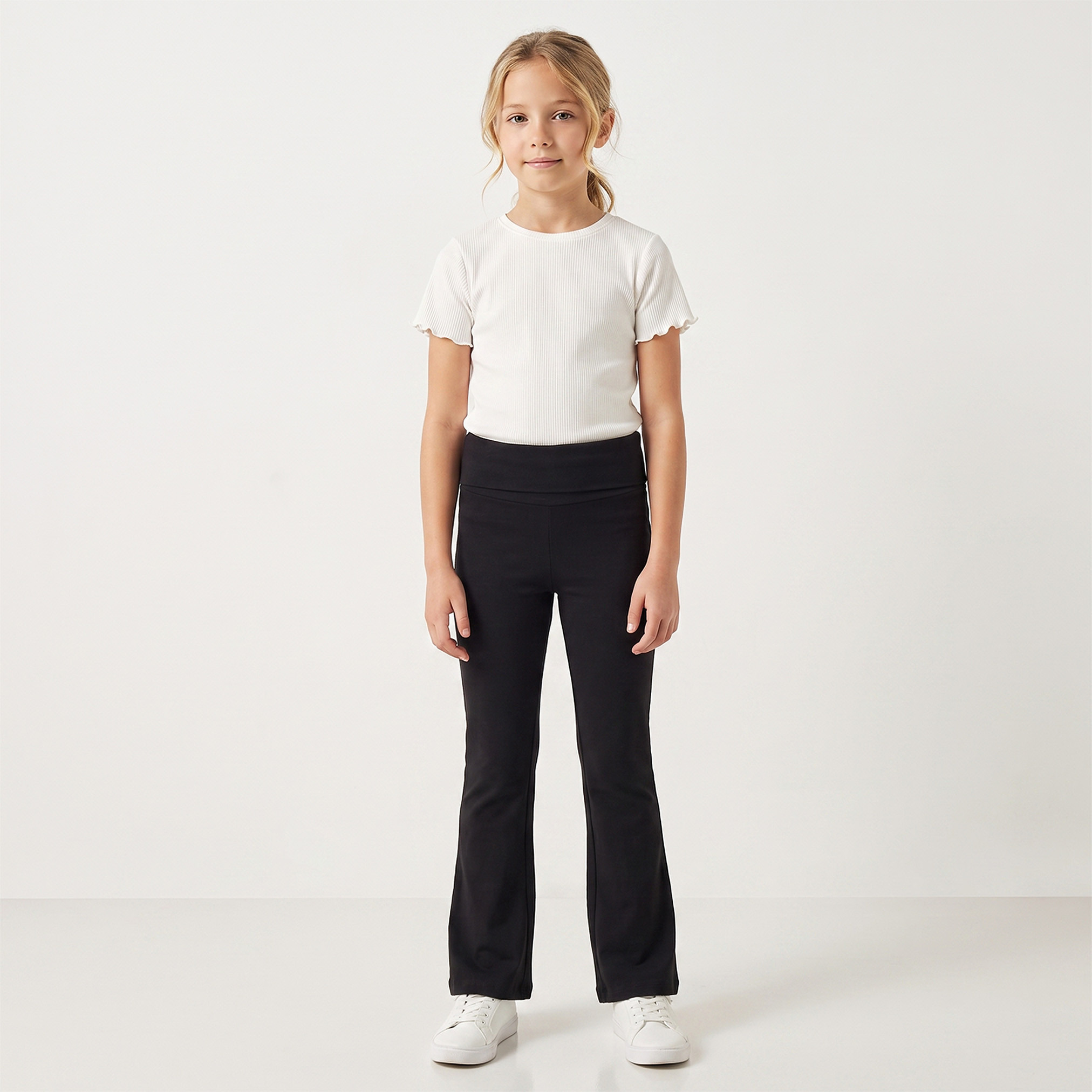 Juniors Flared Leggings with Waistband-girls-clothing-bottoms-leggings-image-2
