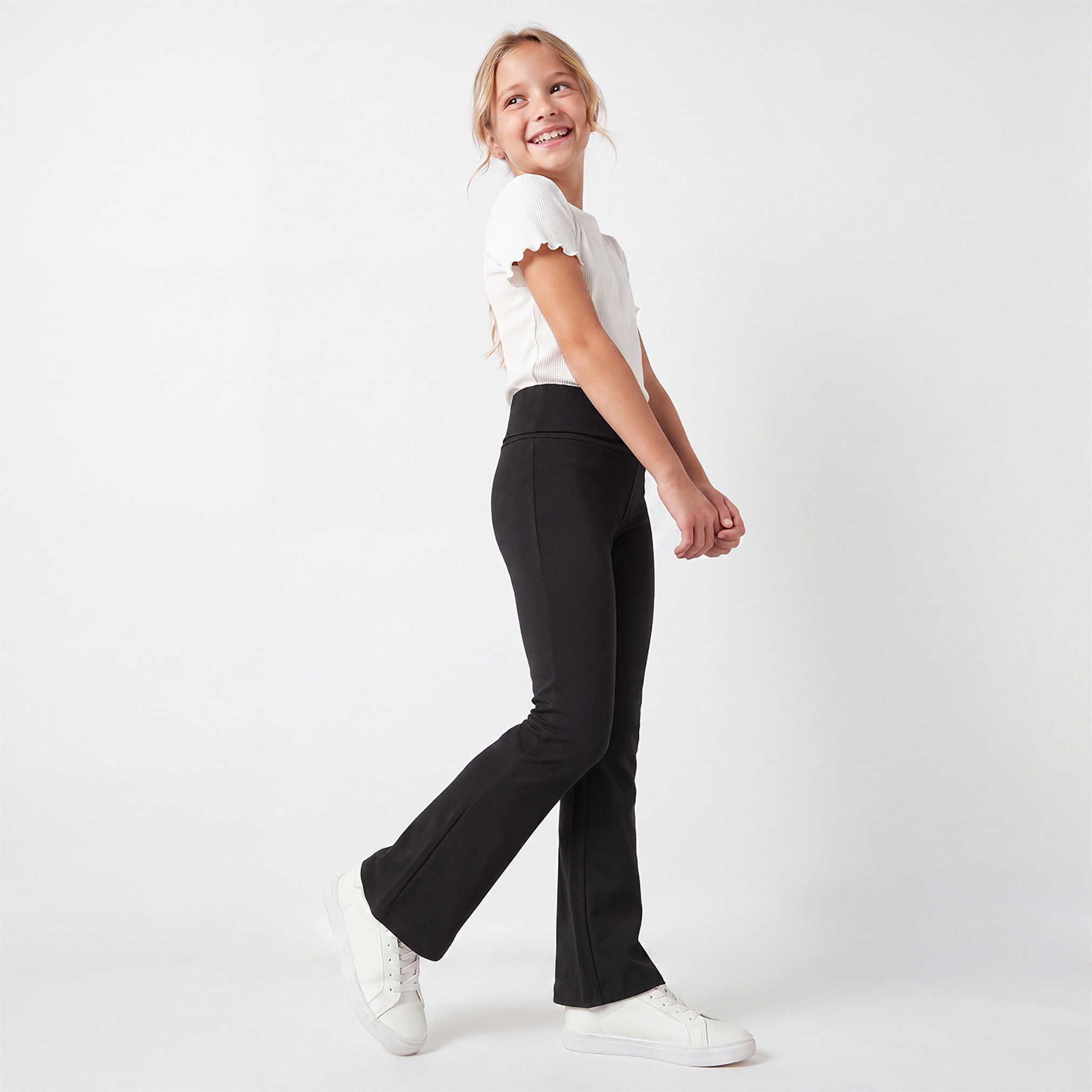 Juniors Flared Leggings with Waistband-girls-clothing-bottoms-leggings-image-5