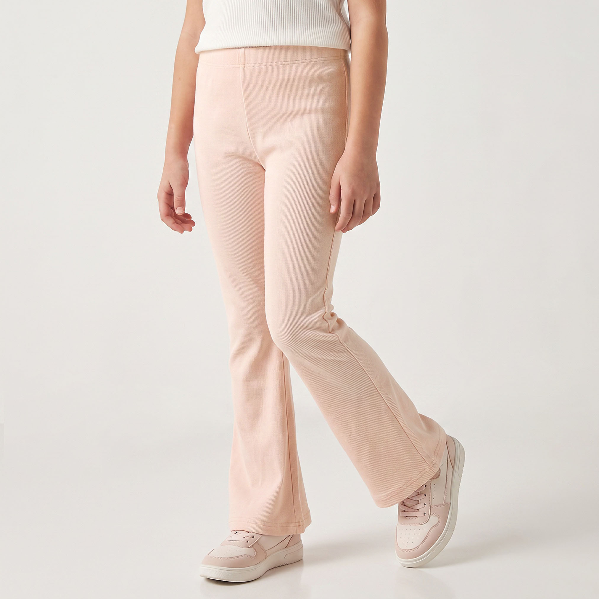 بنطلون ليجنز بتصميم مضلع وقصة واسعة من جونيورز-girls-clothing-bottoms-leggings-image-1