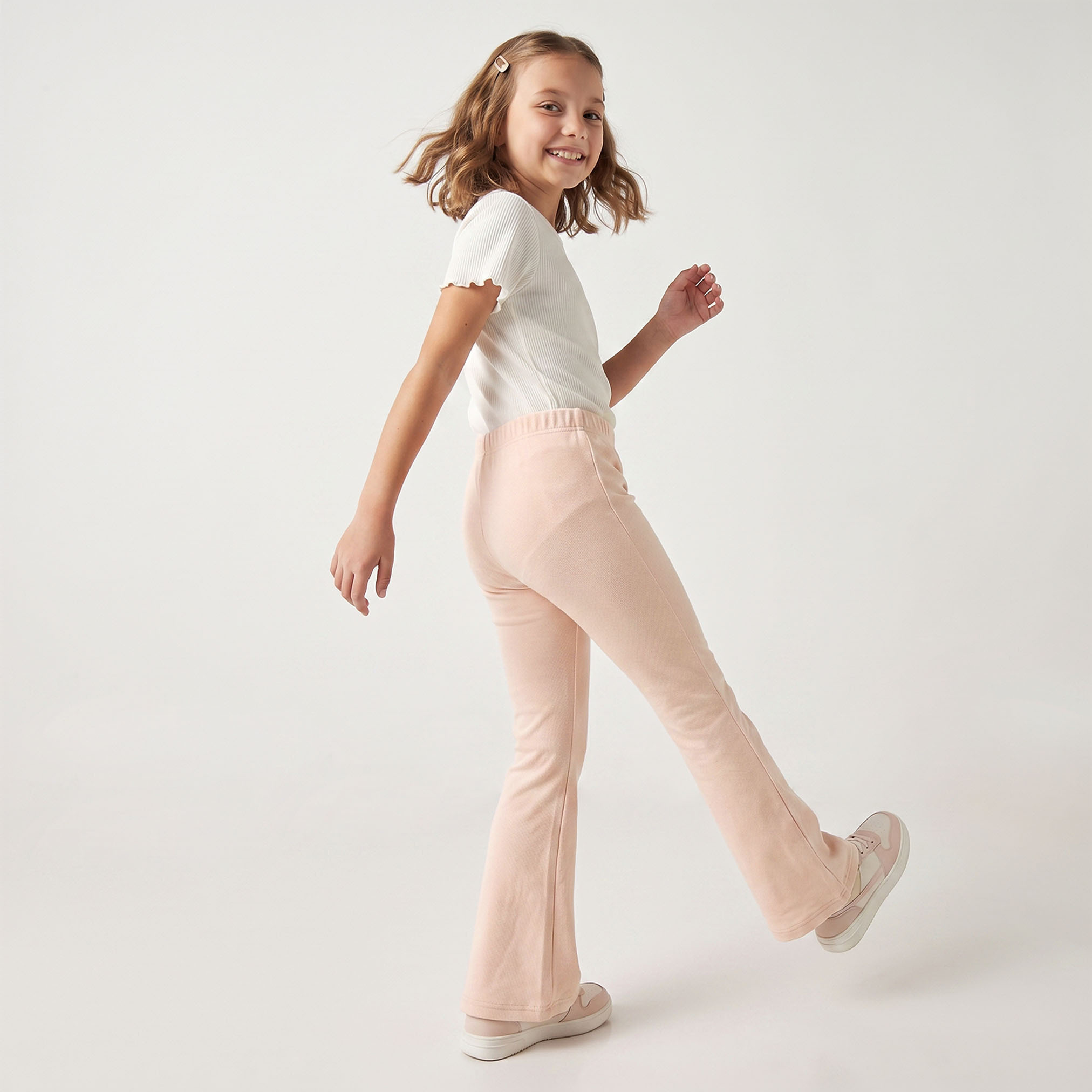 بنطلون ليجنز بتصميم مضلع وقصة واسعة من جونيورز-girls-clothing-bottoms-leggings-image-2