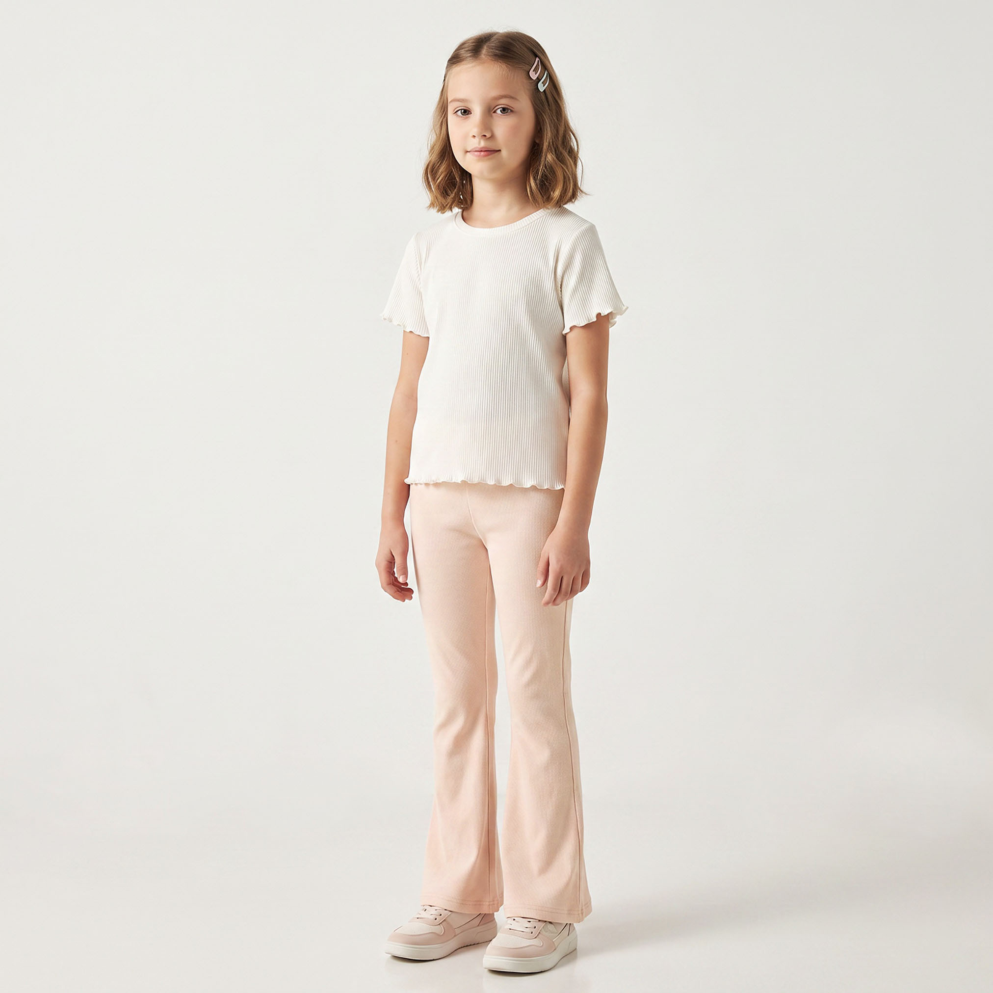 بنطلون ليجنز بتصميم مضلع وقصة واسعة من جونيورز-girls-clothing-bottoms-leggings-image-4