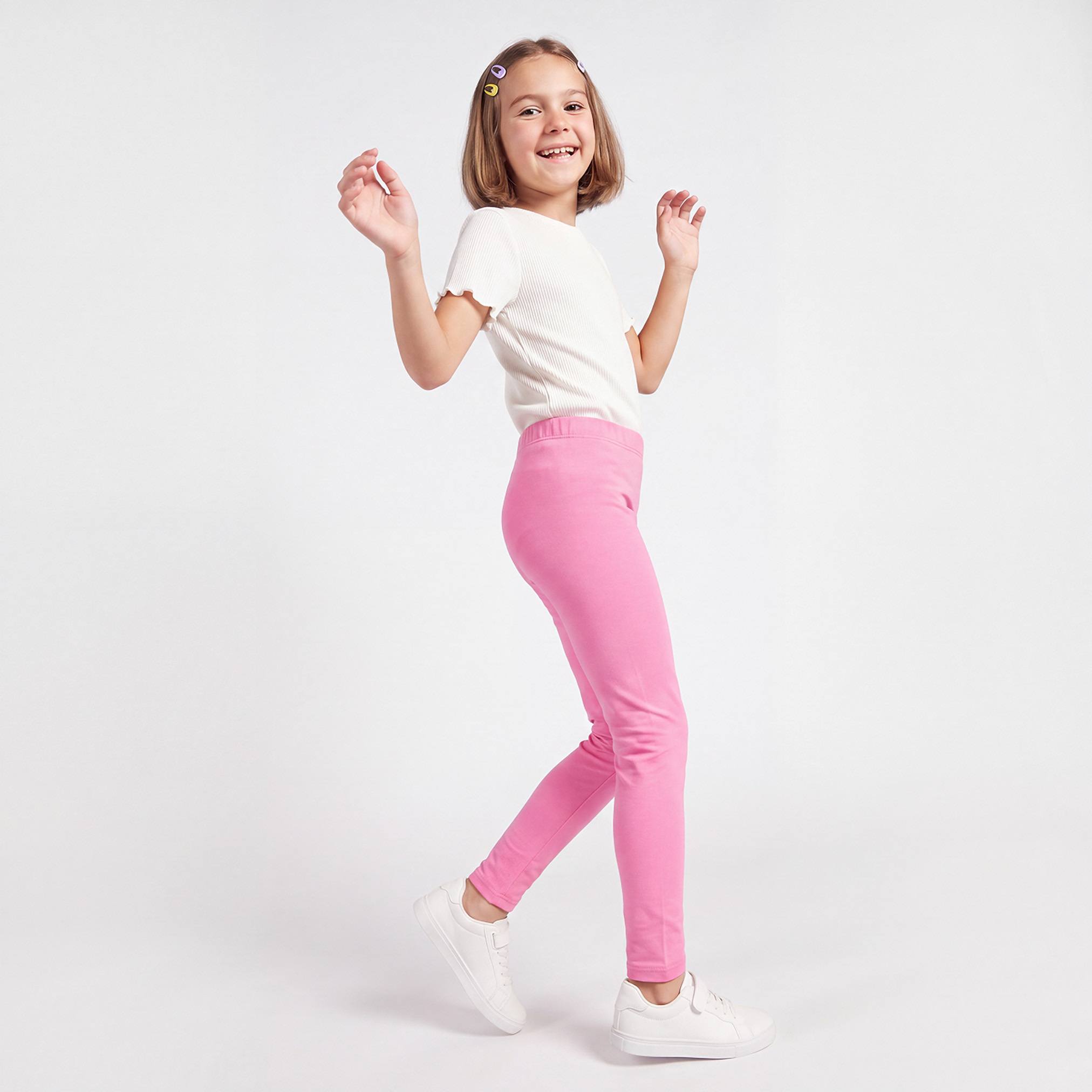 Juniors Leggings with Elasticated Waistband-girls-clothing-bottoms-leggings-image-2