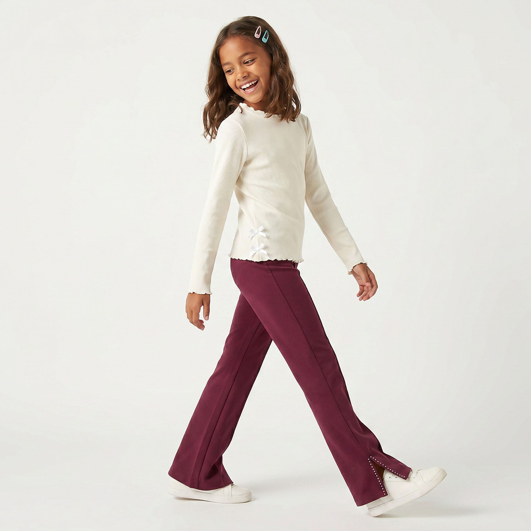 Juniors Leggings with Flared Hem-girls-clothing-bottoms-leggings-image-5