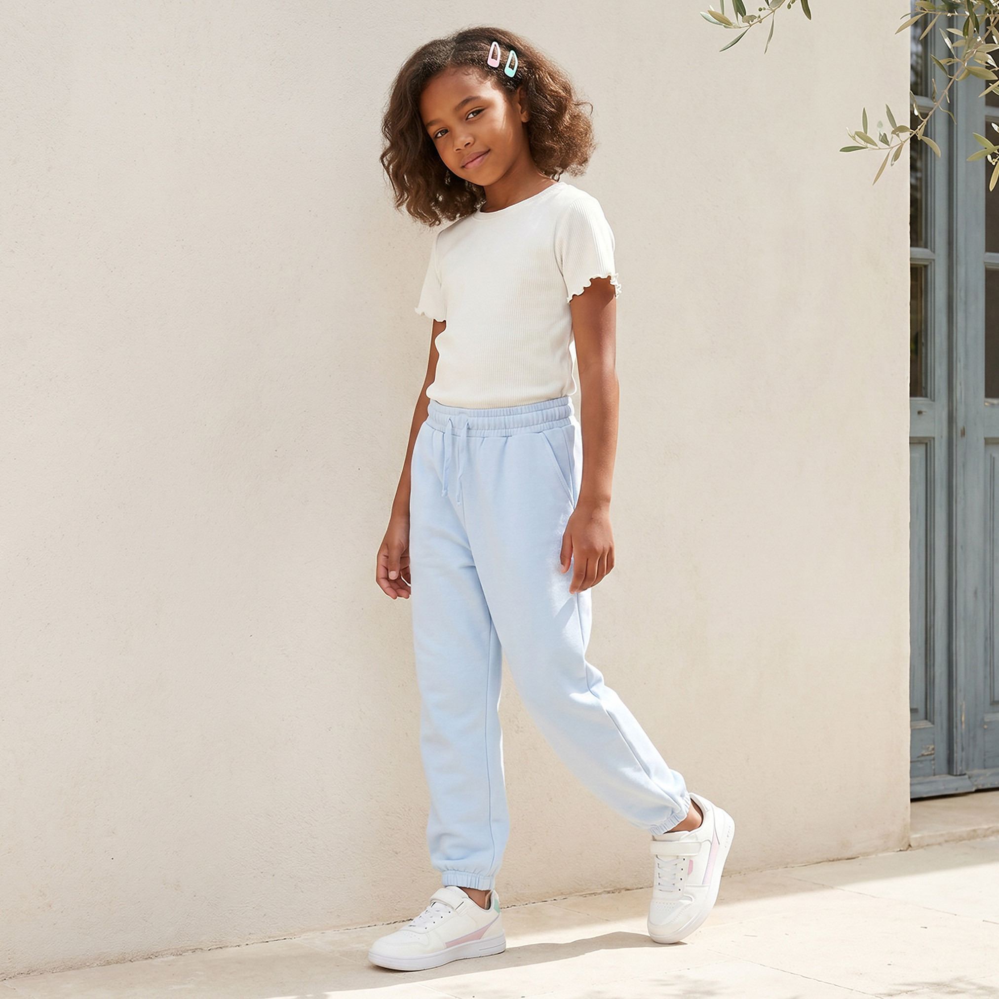 Juniors Drawstring Waistband Joggers with Pockets-girls-clothing-bottoms-joggersandtrackpants-image-2