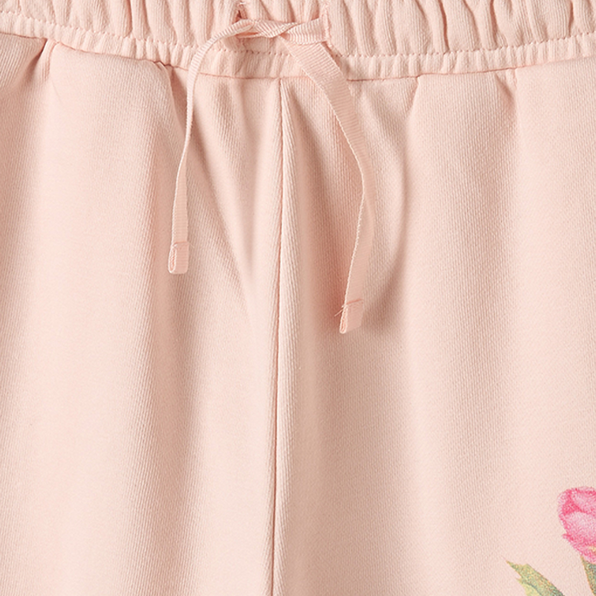 بنطلون رياضي بخصر مطاطي ورباط وطبعات زهرية-girls-clothing-bottoms-joggersandtrackpants-image-4