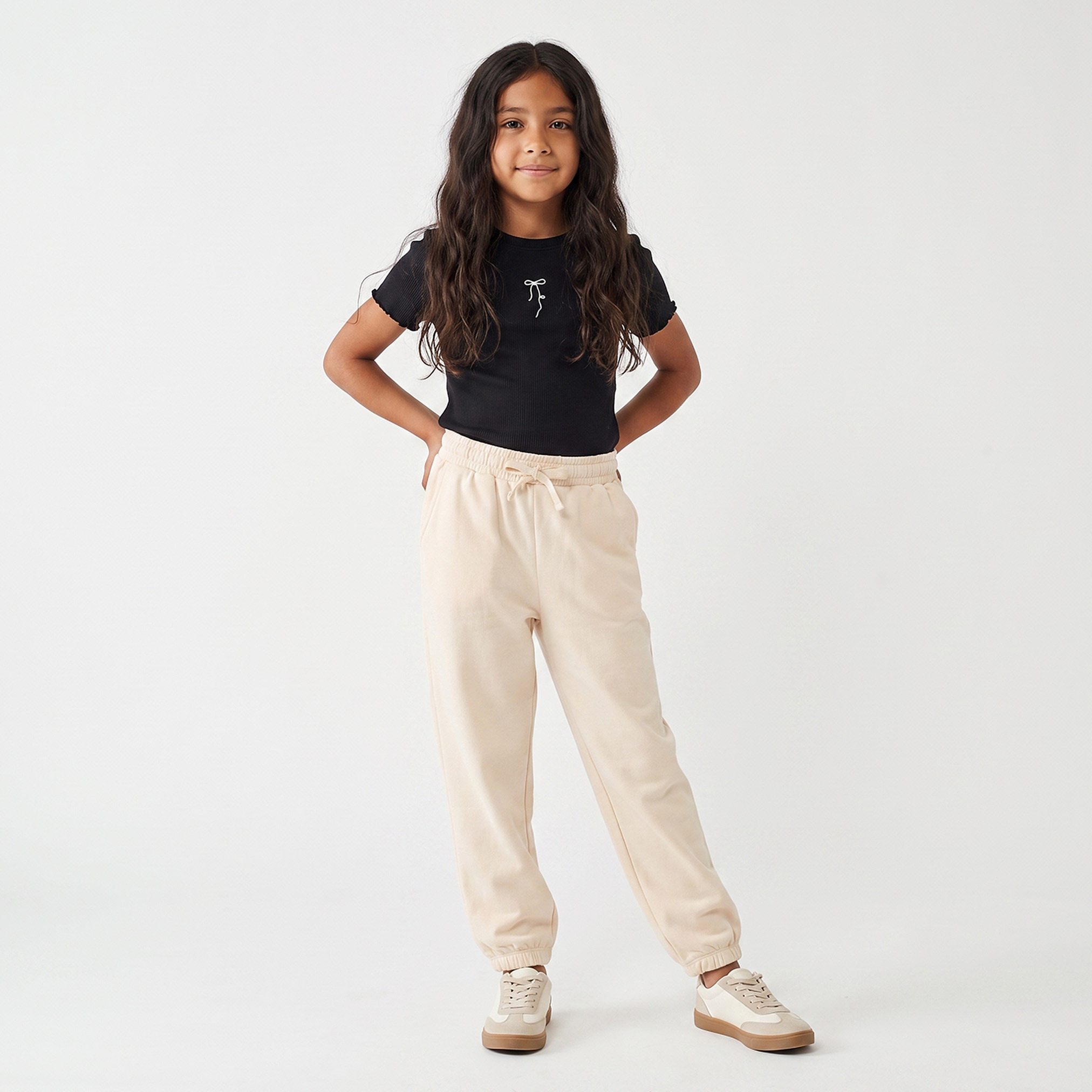 بنطلون رياضي بخصر مطاطي ورباط وجيوب من جونيورز-girls-clothing-bottoms-joggersandtrackpants-image-5