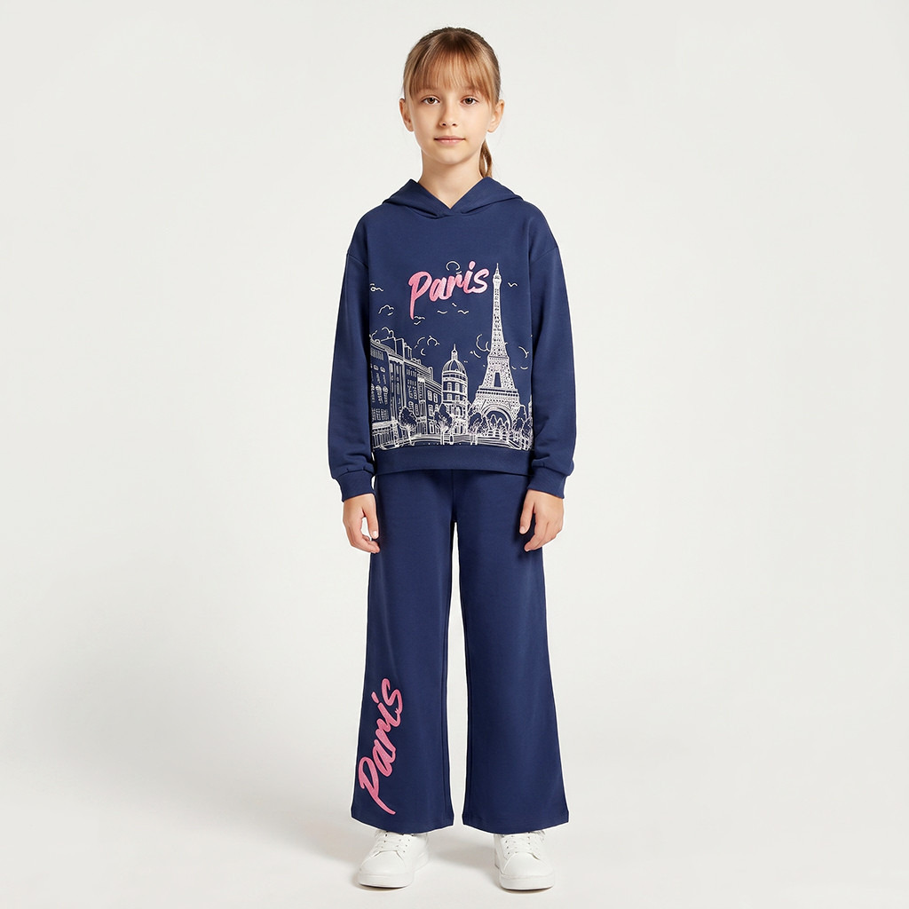 بنطلون رياضي بخصر مطاطي ورباط وطبعات من جونيورز-girls-clothing-bottoms-joggersandtrackpants-image-4