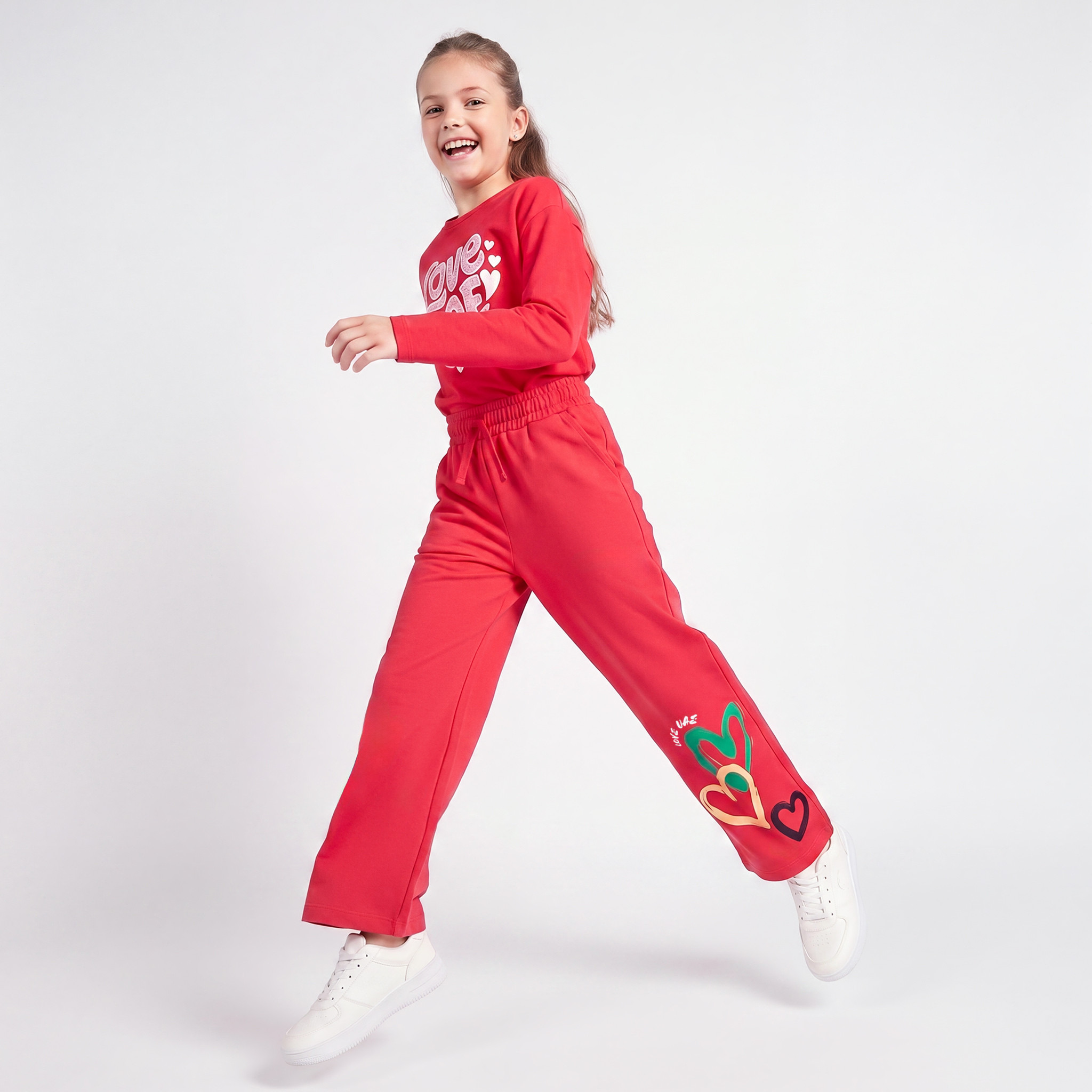 Juniors Regular Fit Trackpants with Pockets, Drawstring Waist-girls-clothing-bottoms-joggersandtrackpants-image-2