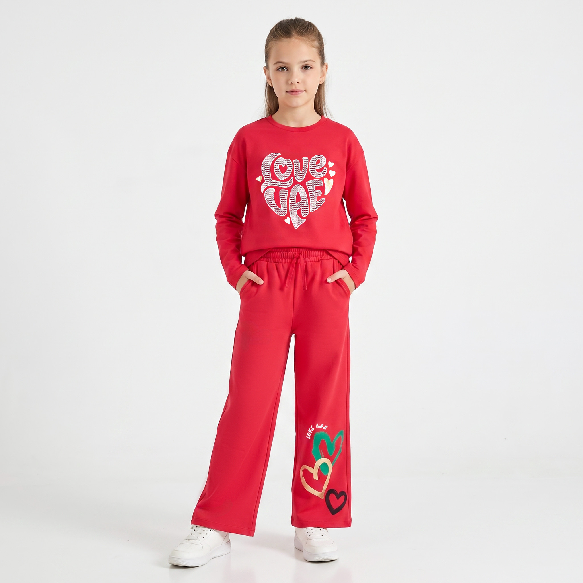 Juniors Regular Fit Trackpants with Pockets, Drawstring Waist-girls-clothing-bottoms-joggersandtrackpants-image-4