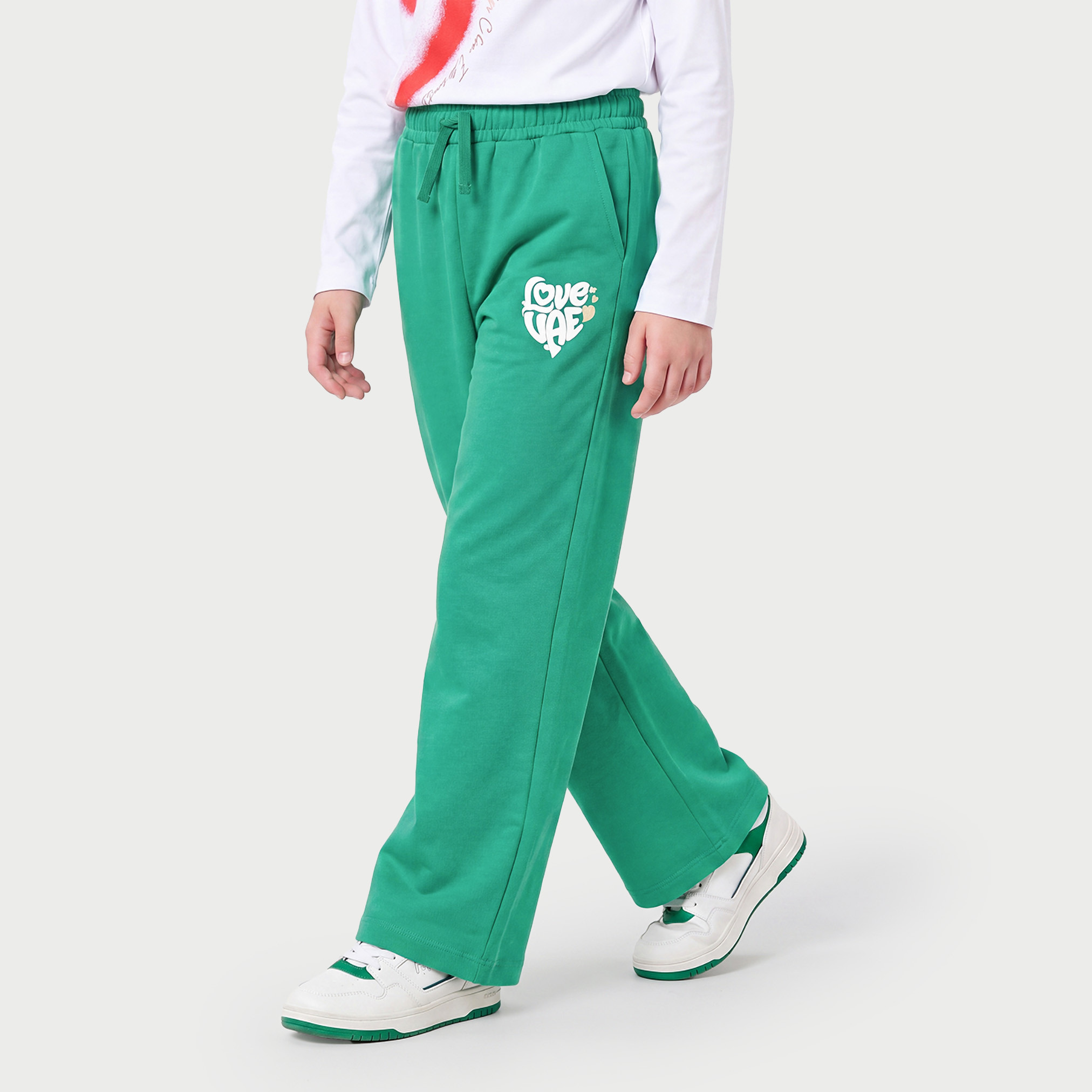 Juniors Regular Fit Trousers with Drawstring Waist-girls-clothing-bottoms-joggersandtrackpants-image-1