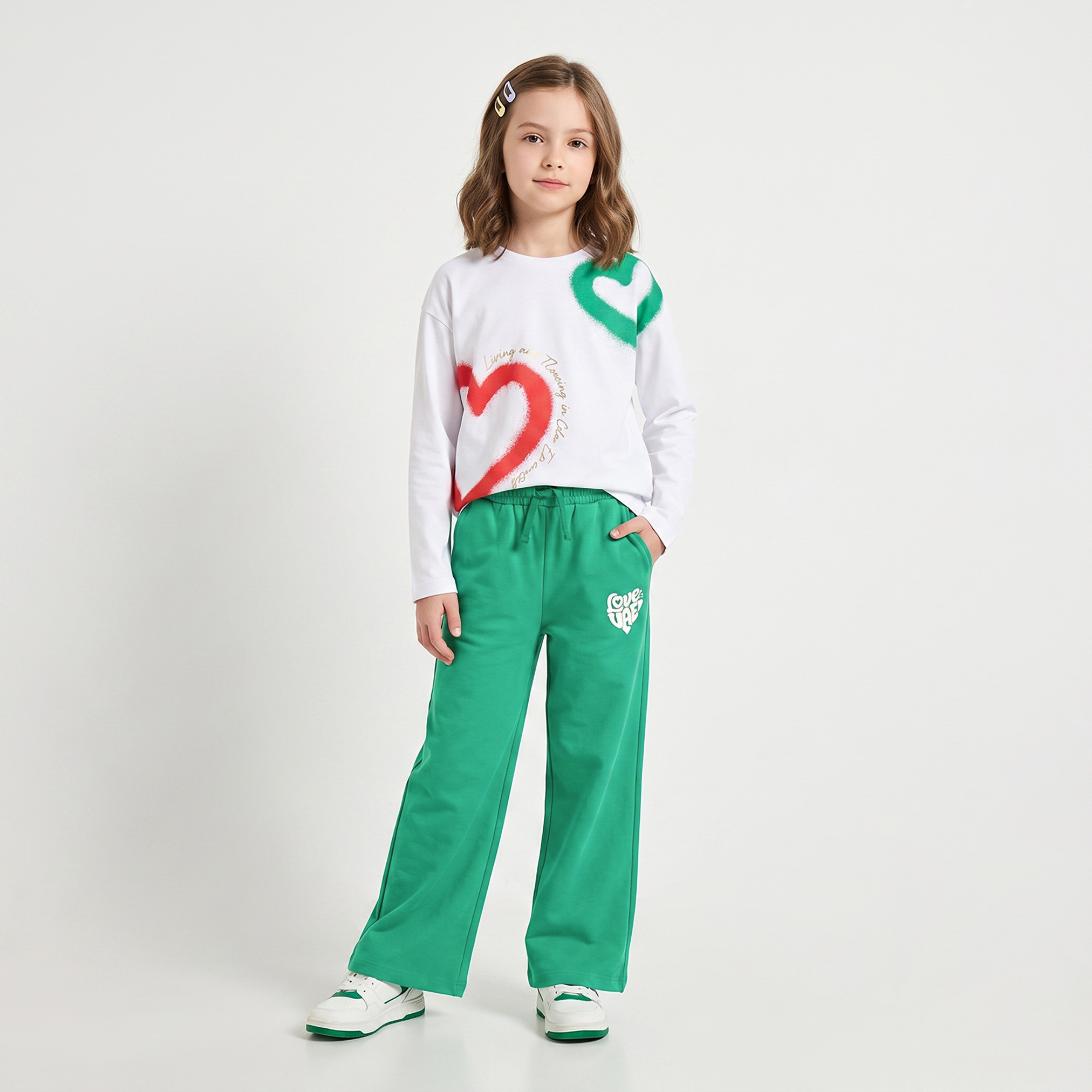 Juniors Regular Fit Trousers with Drawstring Waist-girls-clothing-bottoms-joggersandtrackpants-image-2