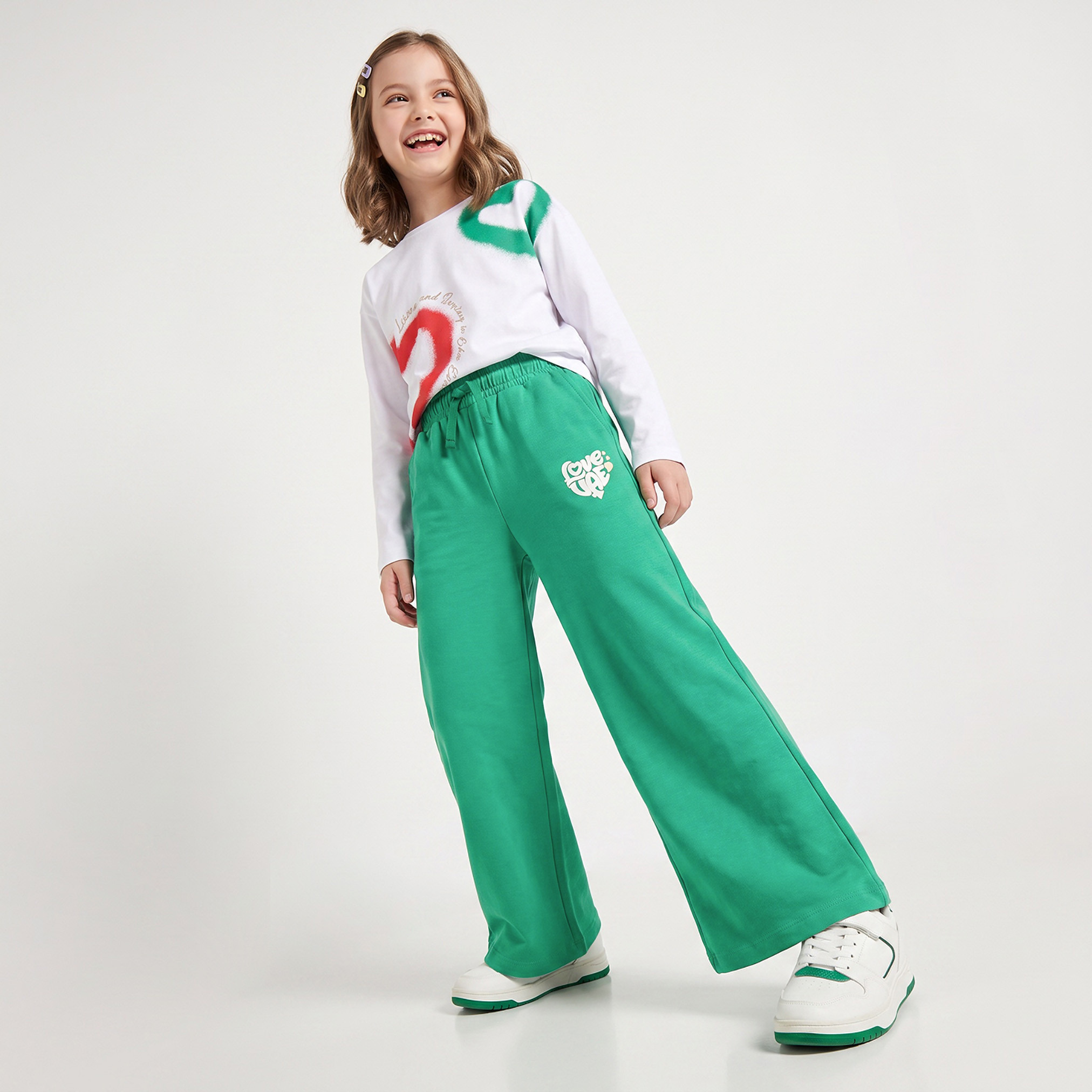 Juniors Regular Fit Trousers with Drawstring Waist-girls-clothing-bottoms-joggersandtrackpants-image-5