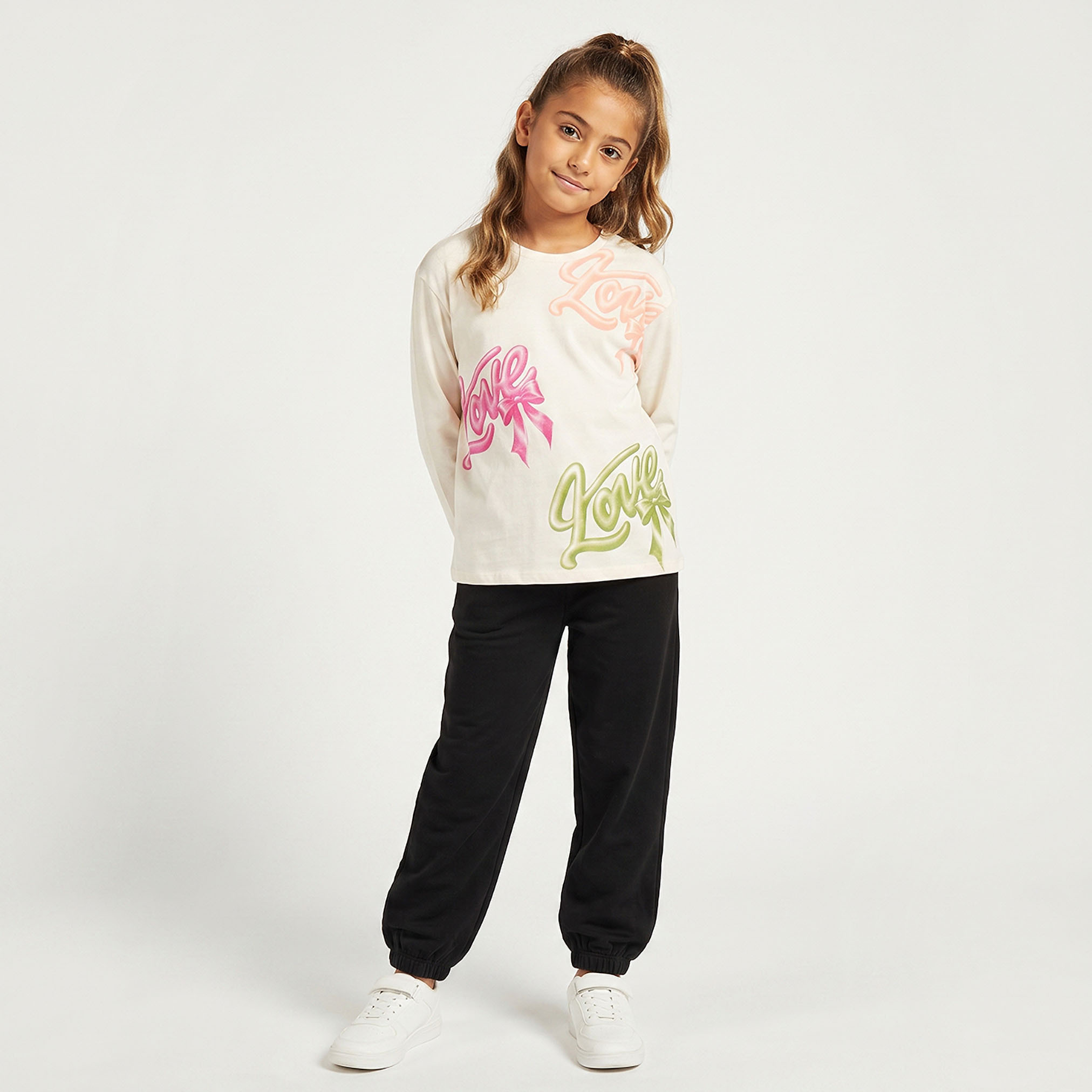 بنطلون رياضي للأطفال بخصر برباط وجيب من جونيورز-girls-clothing-bottoms-joggersandtrackpants-image-4