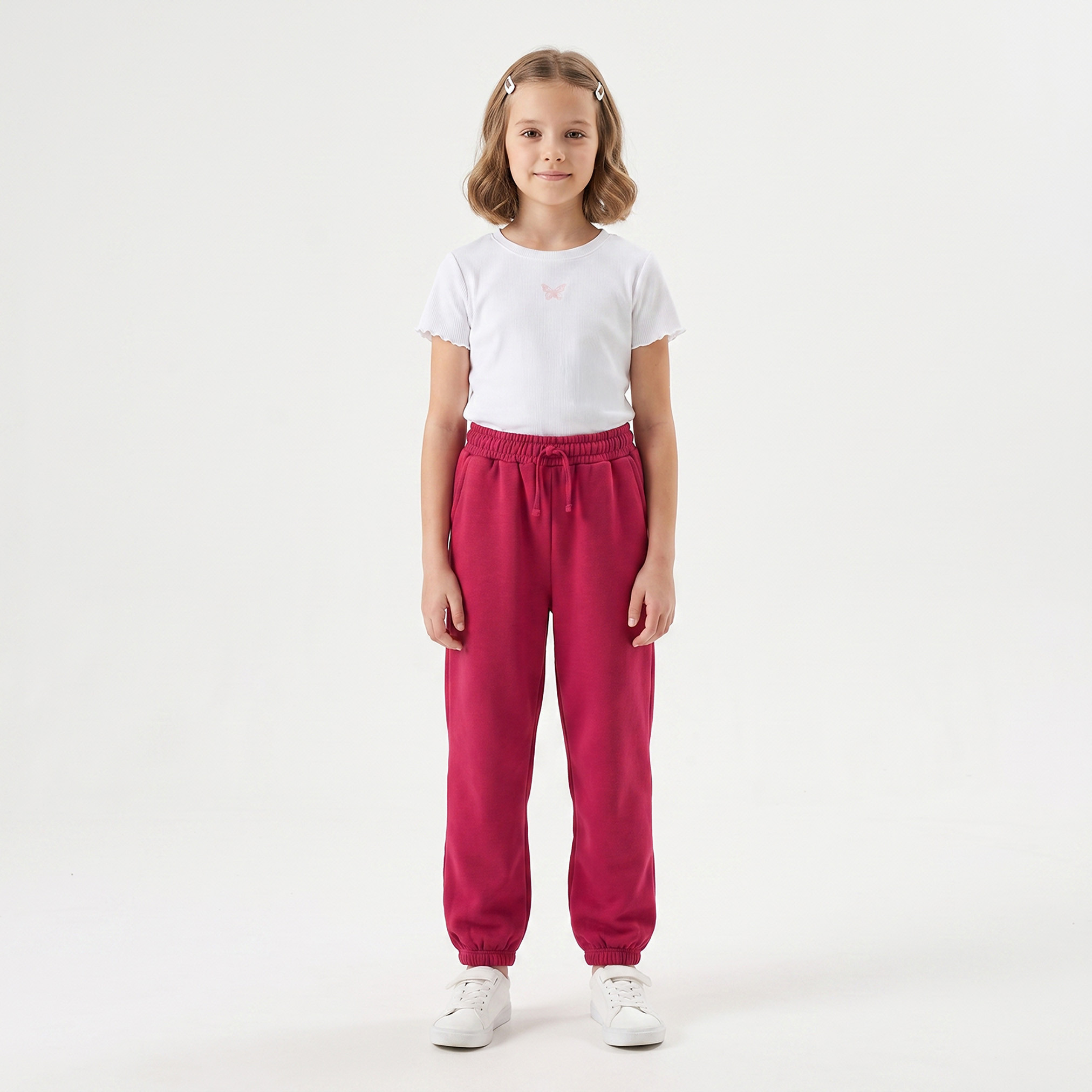 بنطلون رياضي بخصر مطاطي برباط وجيوب من جونيورز-girls-clothing-bottoms-joggersandtrackpants-image-2