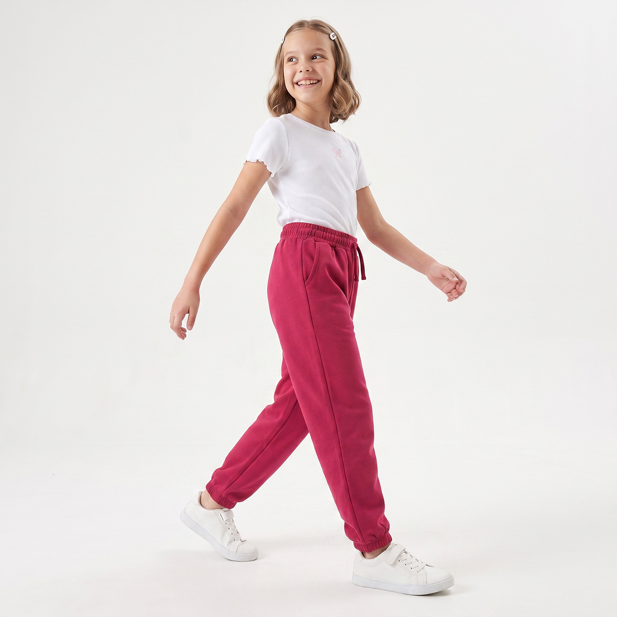 بنطلون رياضي بخصر مطاطي برباط وجيوب من جونيورز-girls-clothing-bottoms-joggersandtrackpants-image-4