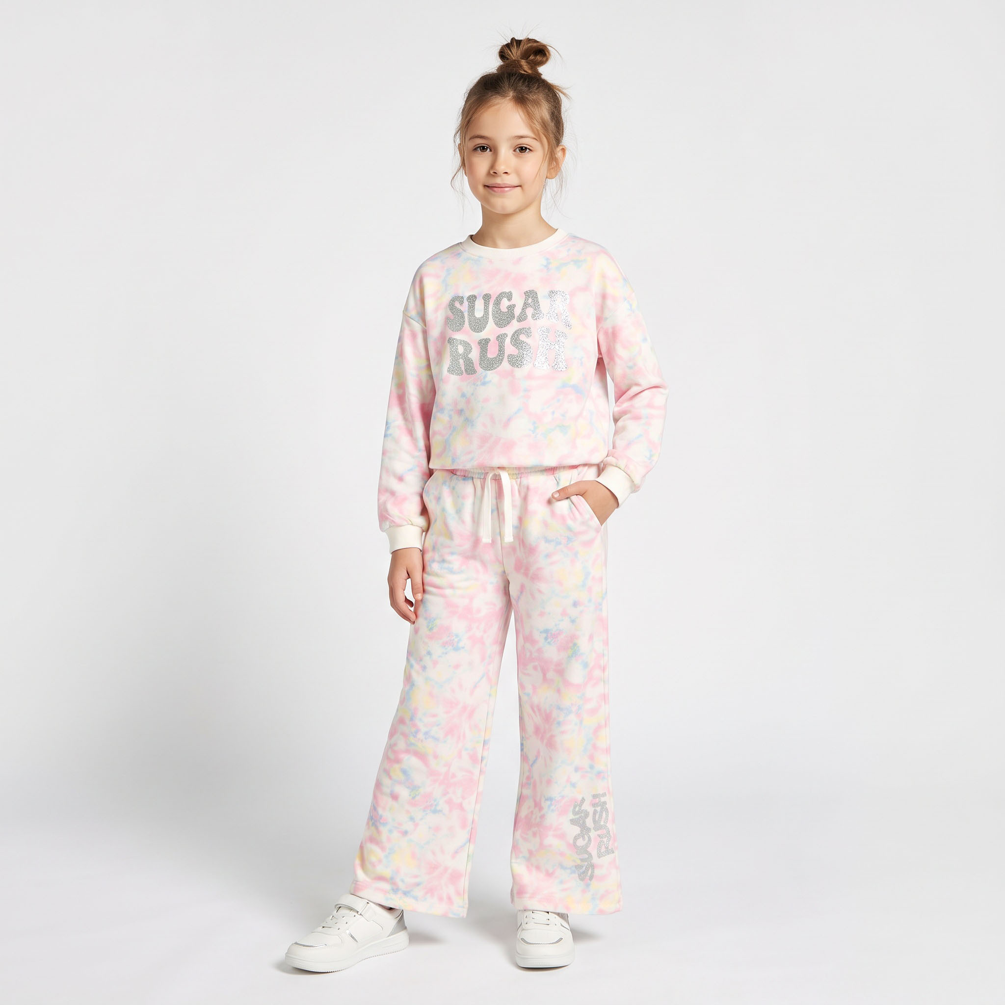 Juniors Drawstring Waist Track Pants with Pockets-girls-clothing-bottoms-joggersandtrackpants-image-4