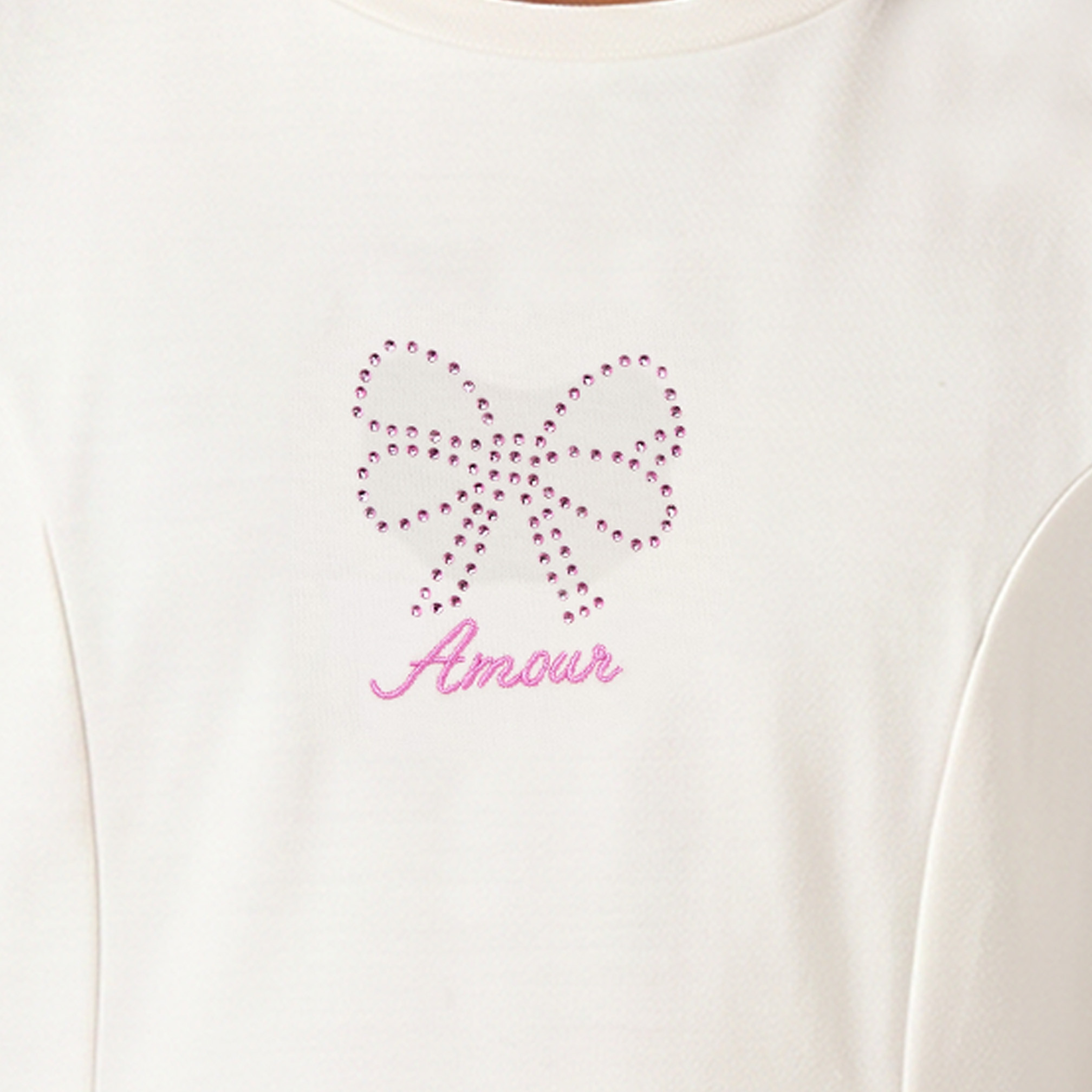 Juniors Round Neck Short Sleeves Knee Length A-line Dress with Bow Embellishment-girls-clothing-dressesandjumpsuits-image-3