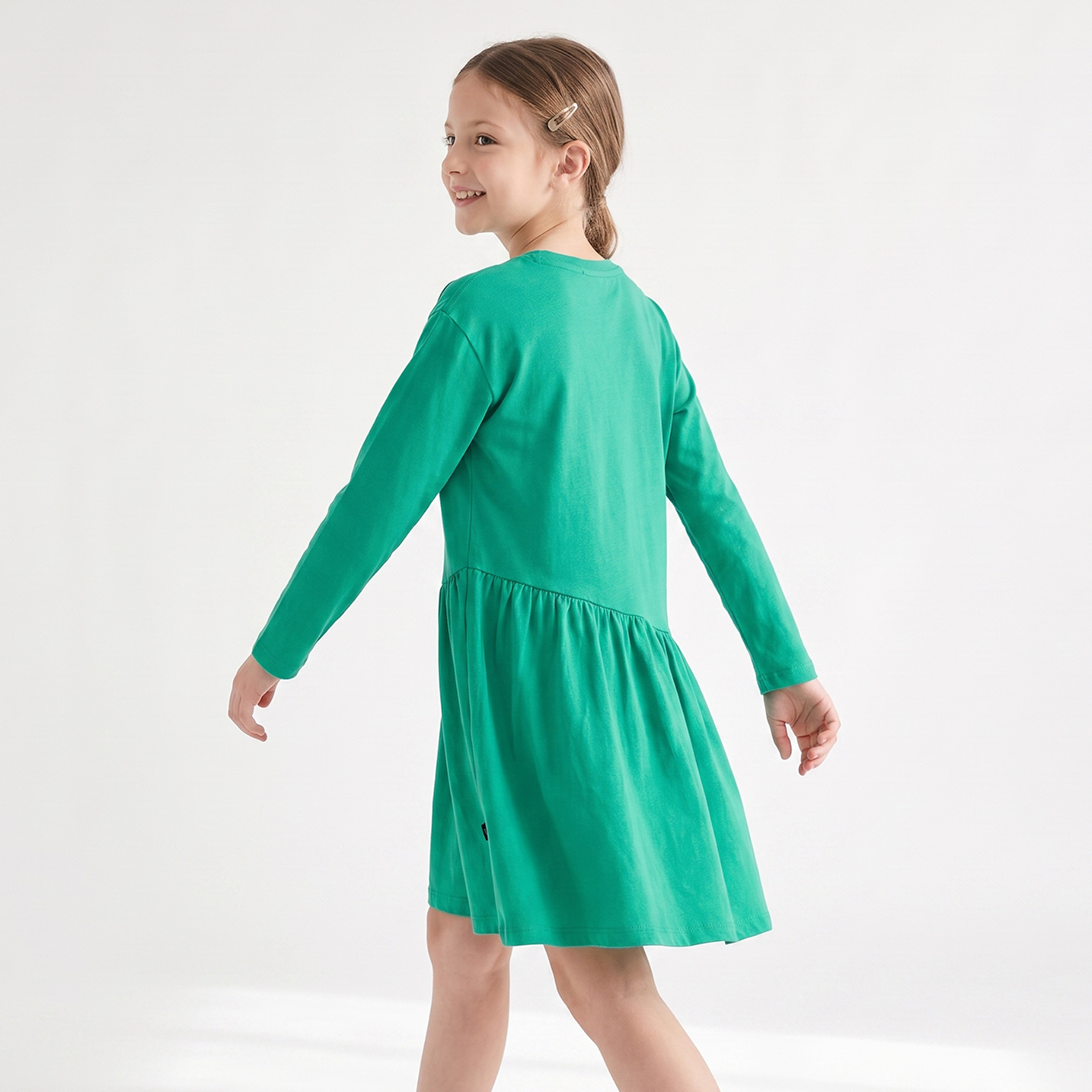 فستان إيه لاين بياقة مستديرة وأكمام طويلة وطبعات من جونيورز-girls-clothing-dressesandjumpsuits-image-3