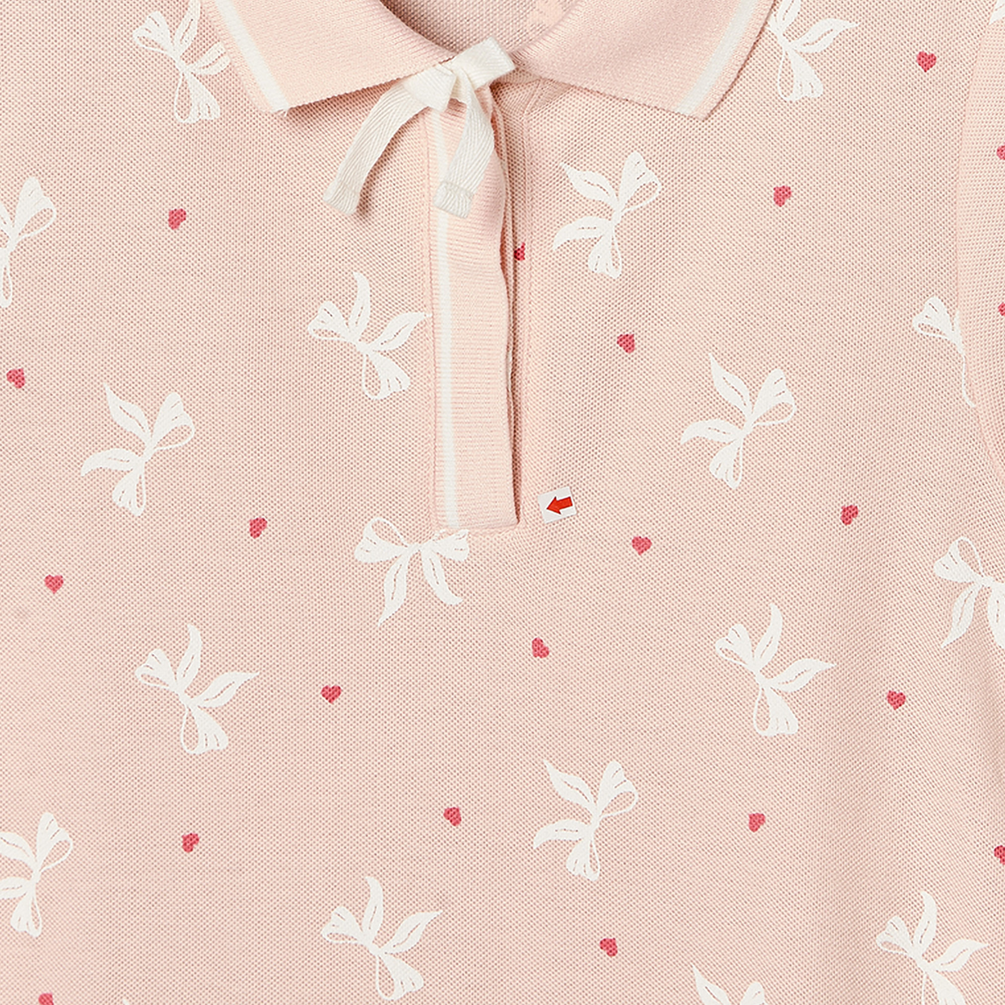Juniors Collared Short Sleeves Knee Length Polo Dress with Bow Print-girls-clothing-dressesandjumpsuits-image-5
