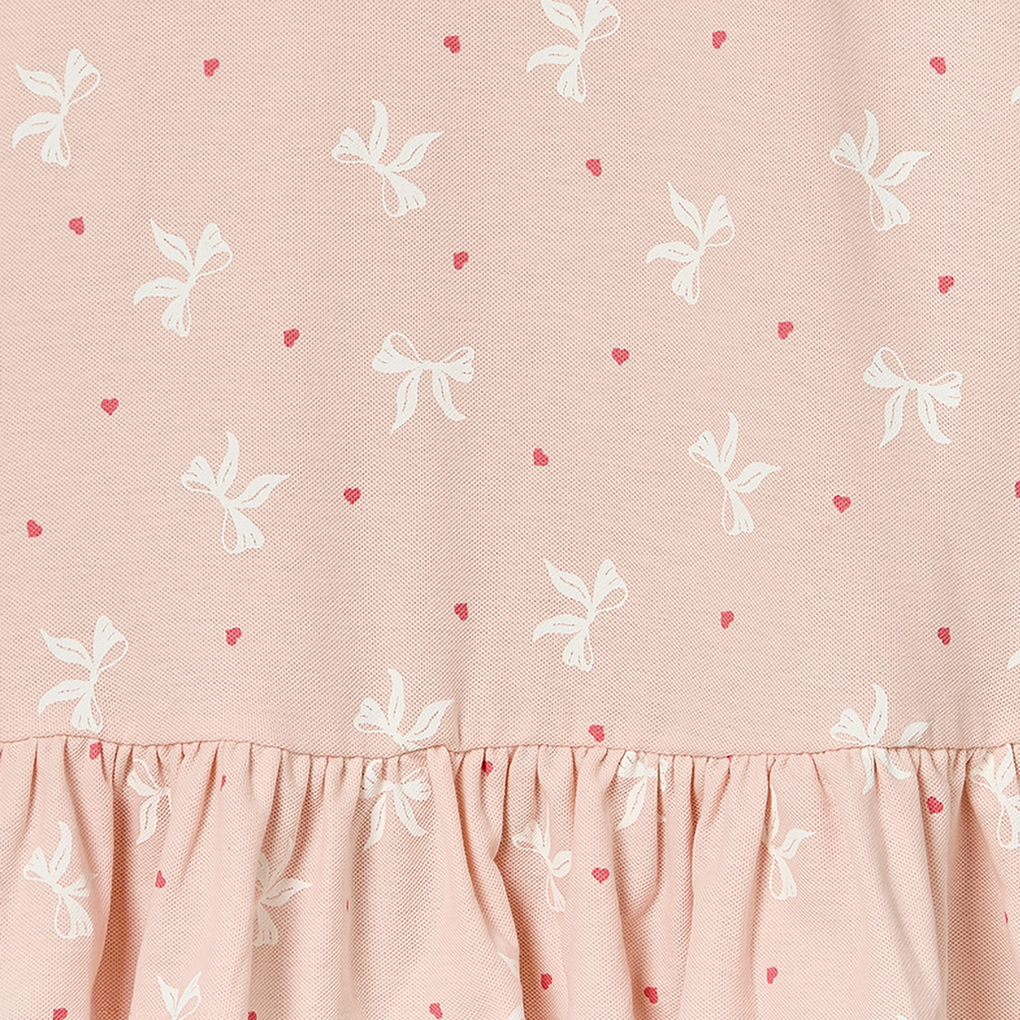 Juniors Collared Short Sleeves Knee Length Polo Dress with Bow Print-girls-clothing-dressesandjumpsuits-image-6