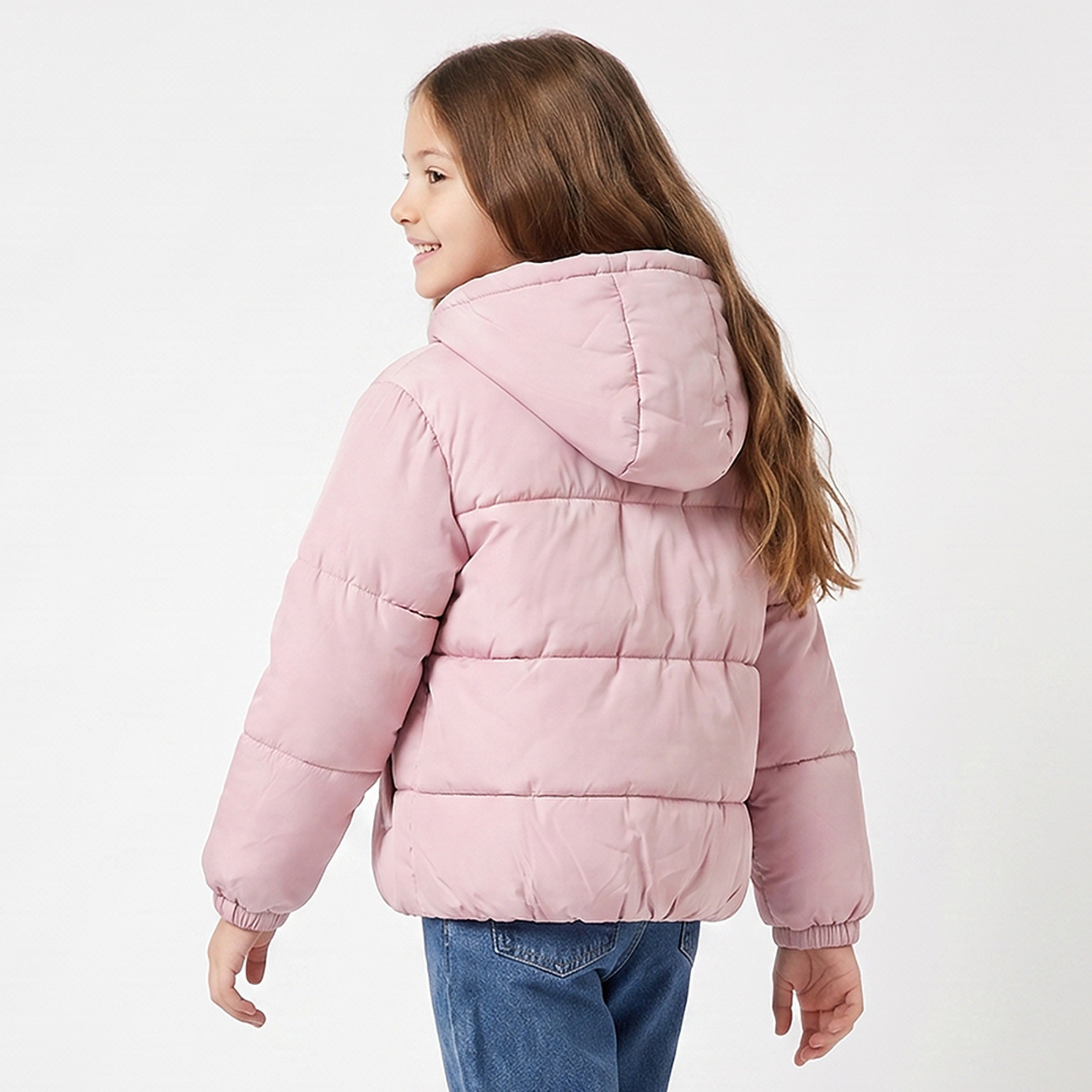 جاكيت منفوخ بأكمام طويلة وقبعة وفيونكة من جونيورز-girls-clothing-jacketsandcoats-image-3