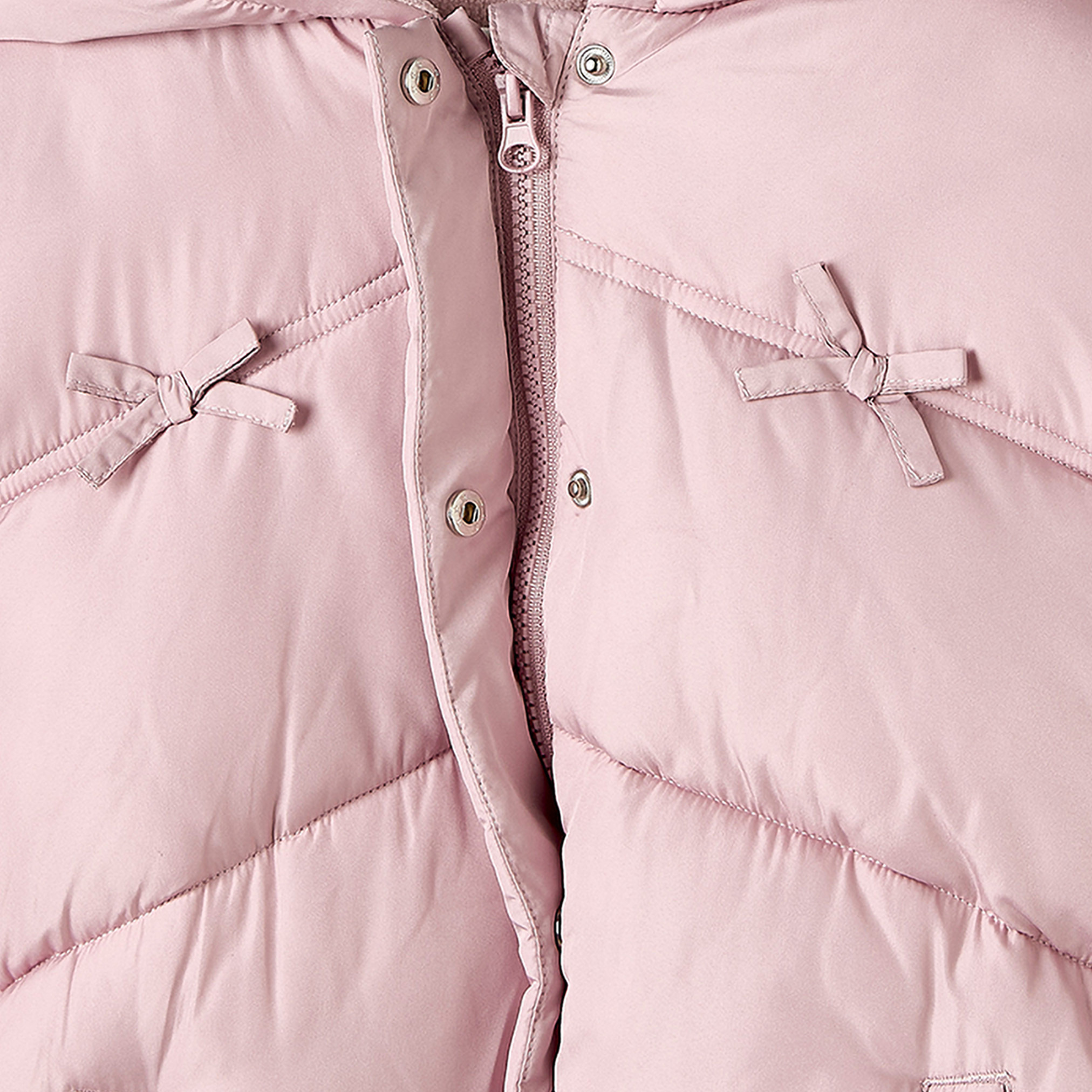 جاكيت منفوخ بأكمام طويلة وقبعة وفيونكة من جونيورز-girls-clothing-jacketsandcoats-image-4