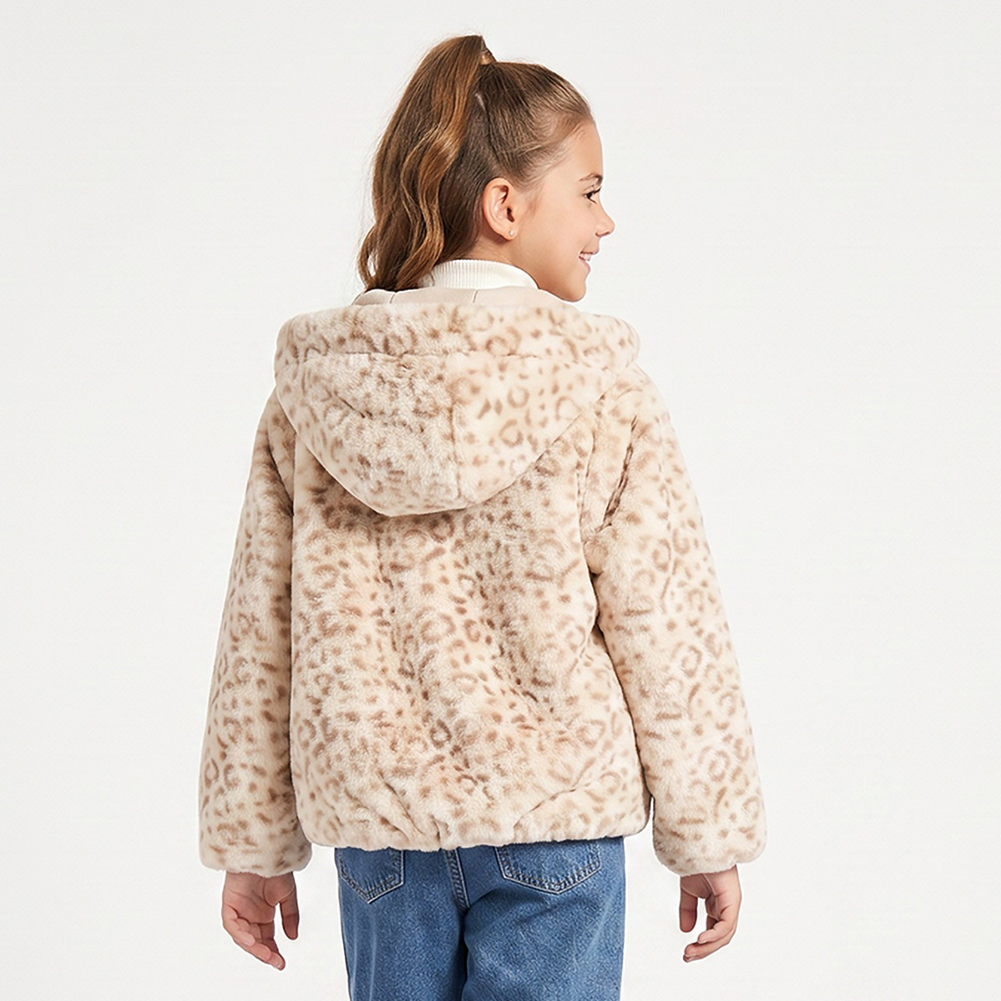 Juniors Animal Print Jacket with Hood-girls-clothing-jacketsandcoats-image-3