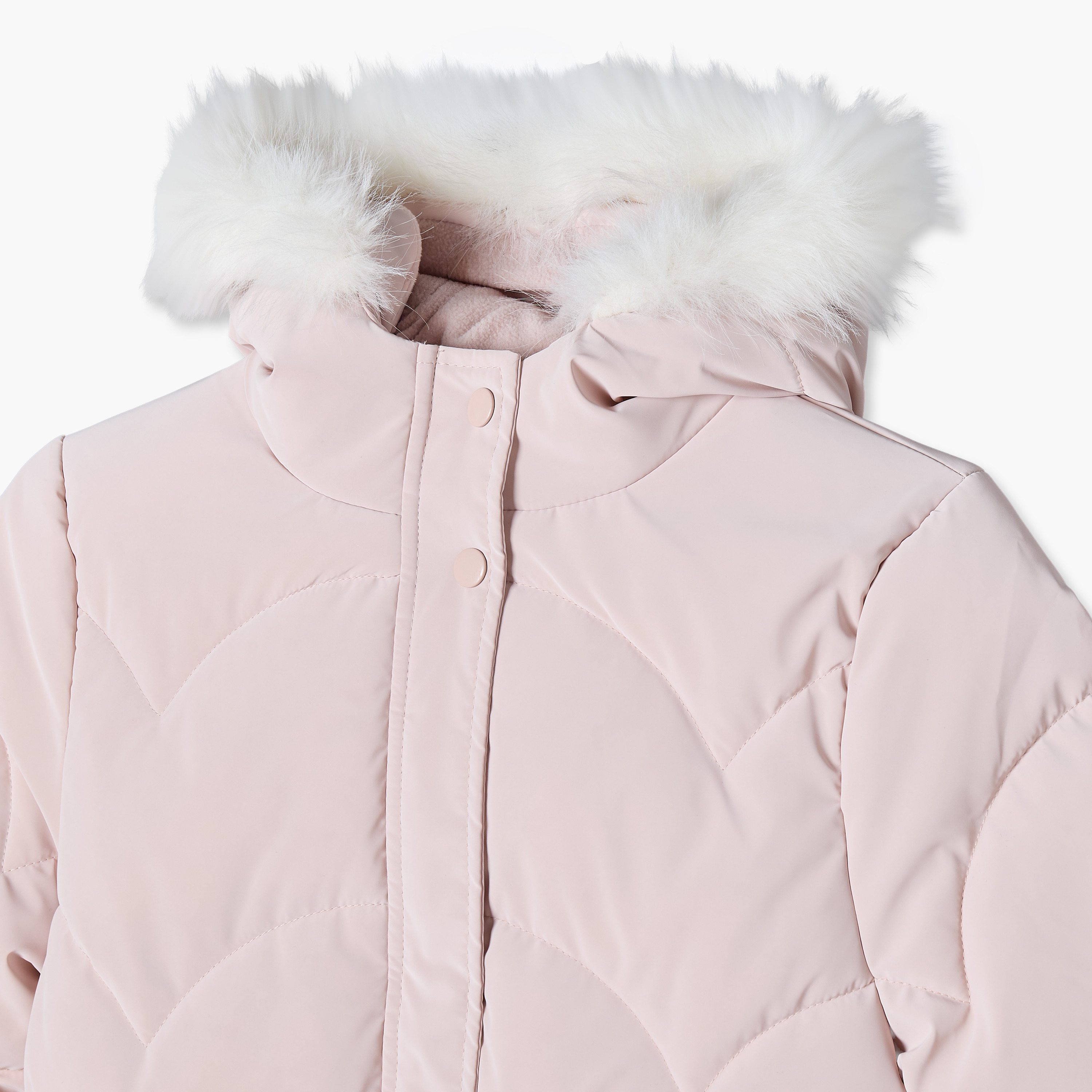 جاكيت بقبعة وأكمام طويلة من جونيورز-girls-clothing-winterwear-jacketsandcoats-image-4