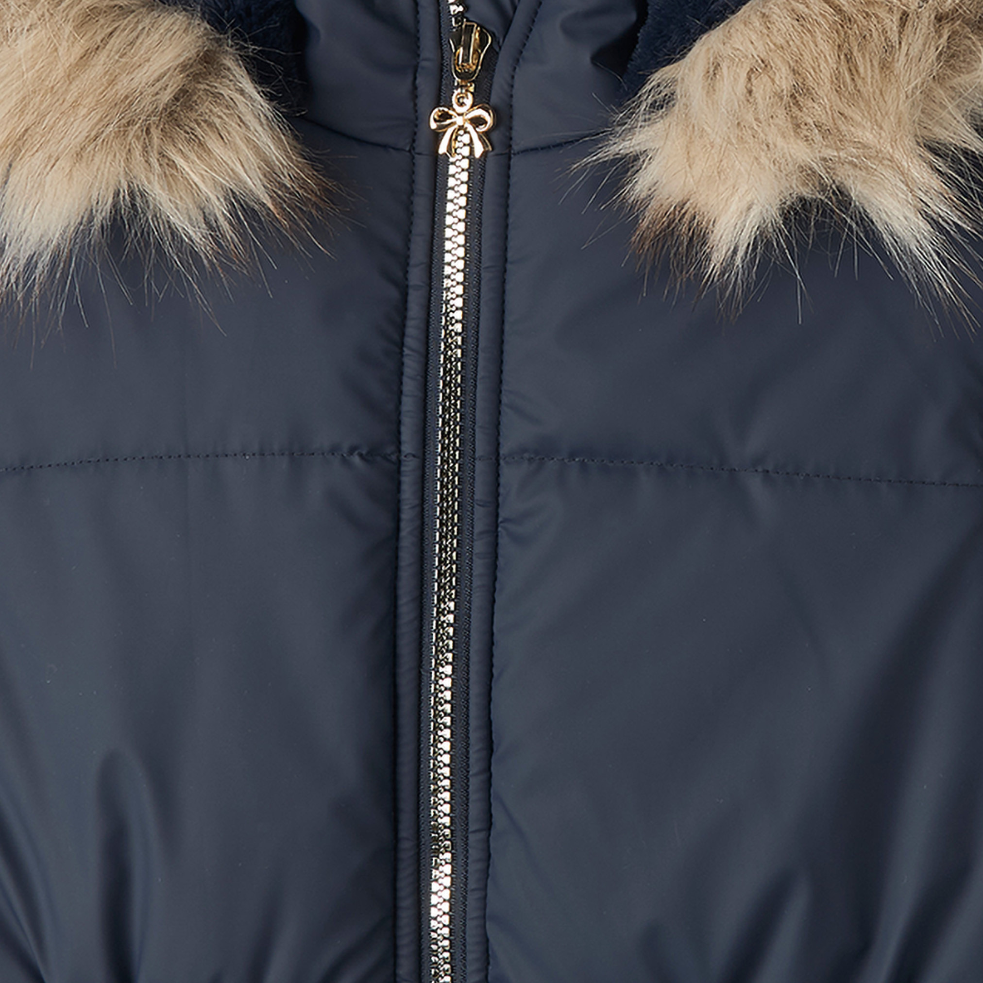 Juniors Faux Fur Trim Padded Jacket with Hood-girls-clothing-winterwear-jacketsandcoats-image-6