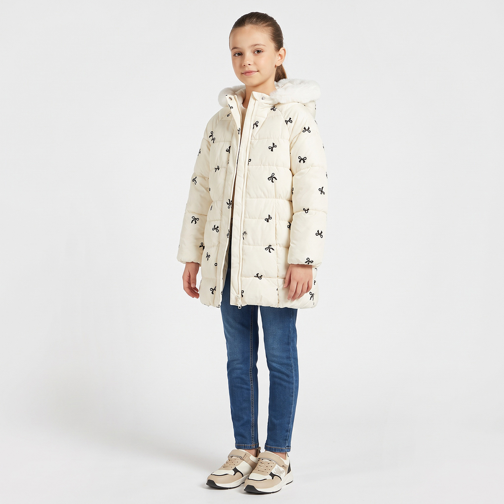 Juniors Hooded Jacket with Long Sleeves-girls-clothing-winterwear-jacketsandcoats-image-2