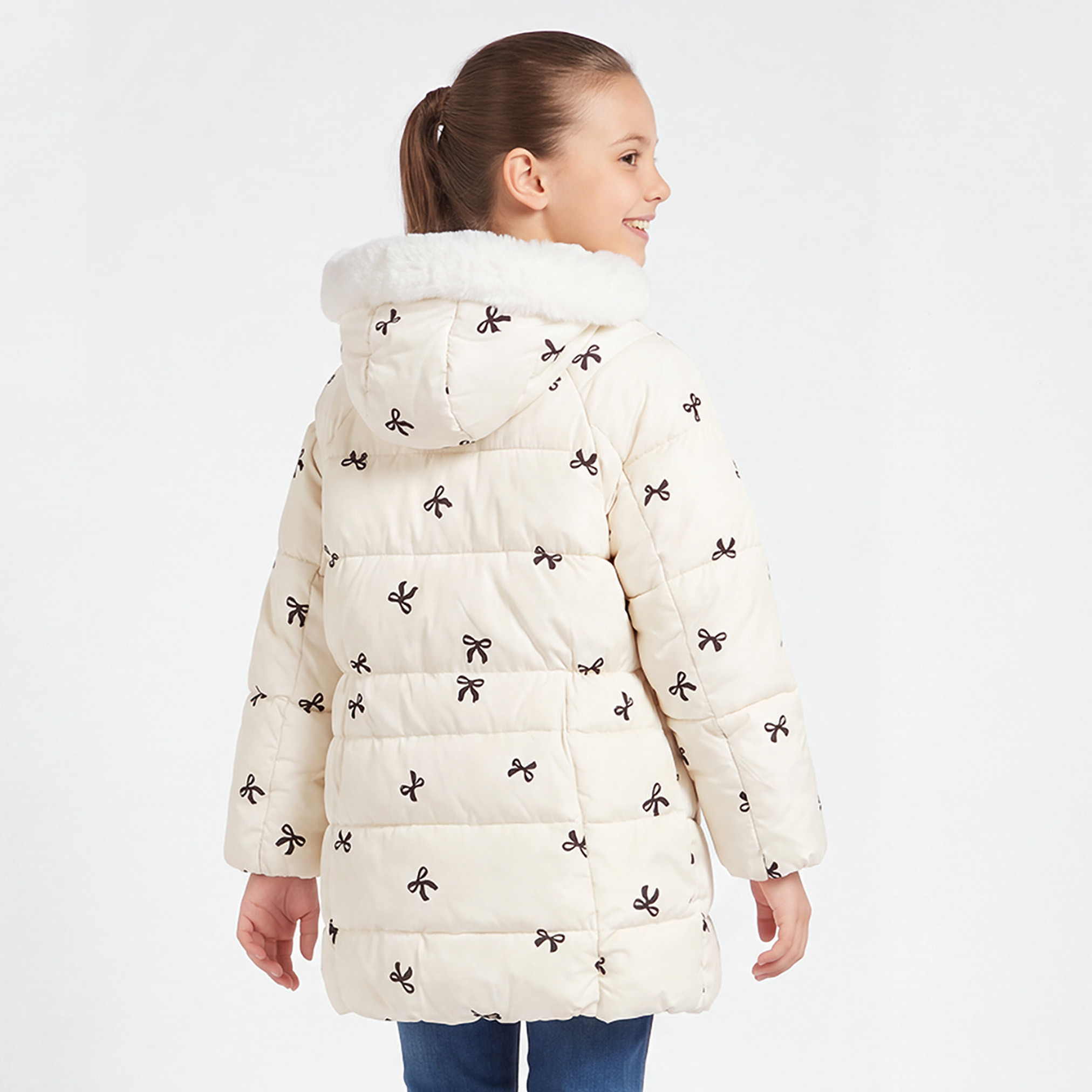 Juniors Hooded Jacket with Long Sleeves-girls-clothing-winterwear-jacketsandcoats-image-3
