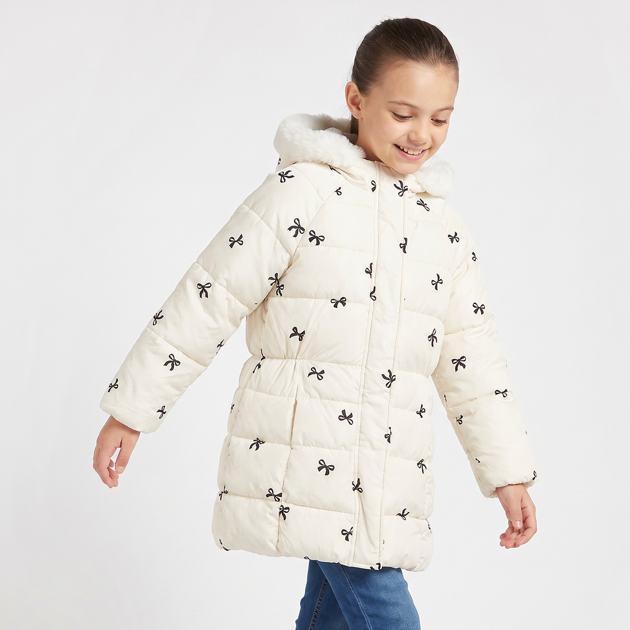 Juniors Hooded Jacket with Long Sleeves-girls-clothing-winterwear-jacketsandcoats-image-6