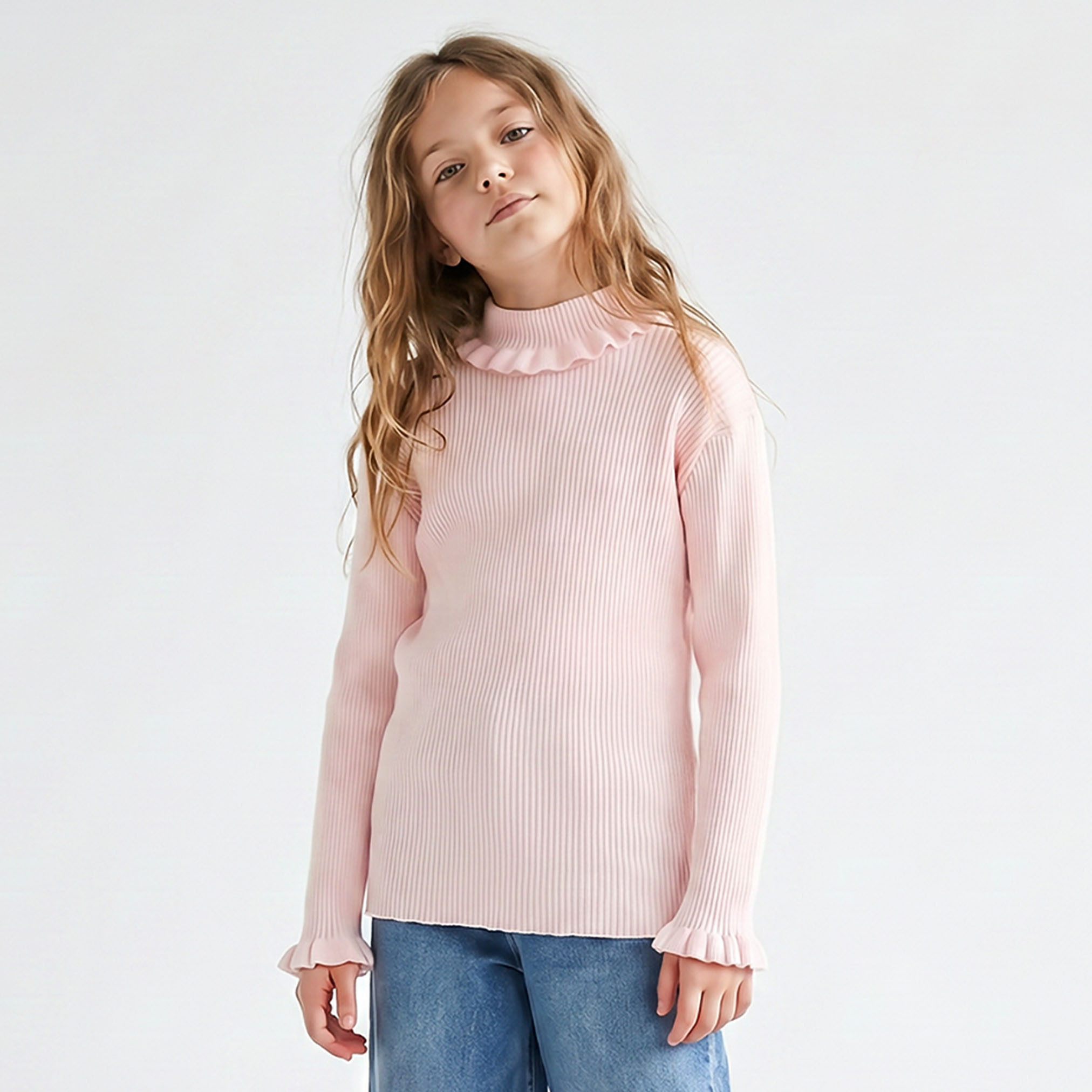 كنزة بارزة الملمس بياقة من جونيورز-girls-clothing-jumpersandcardigans-image-1