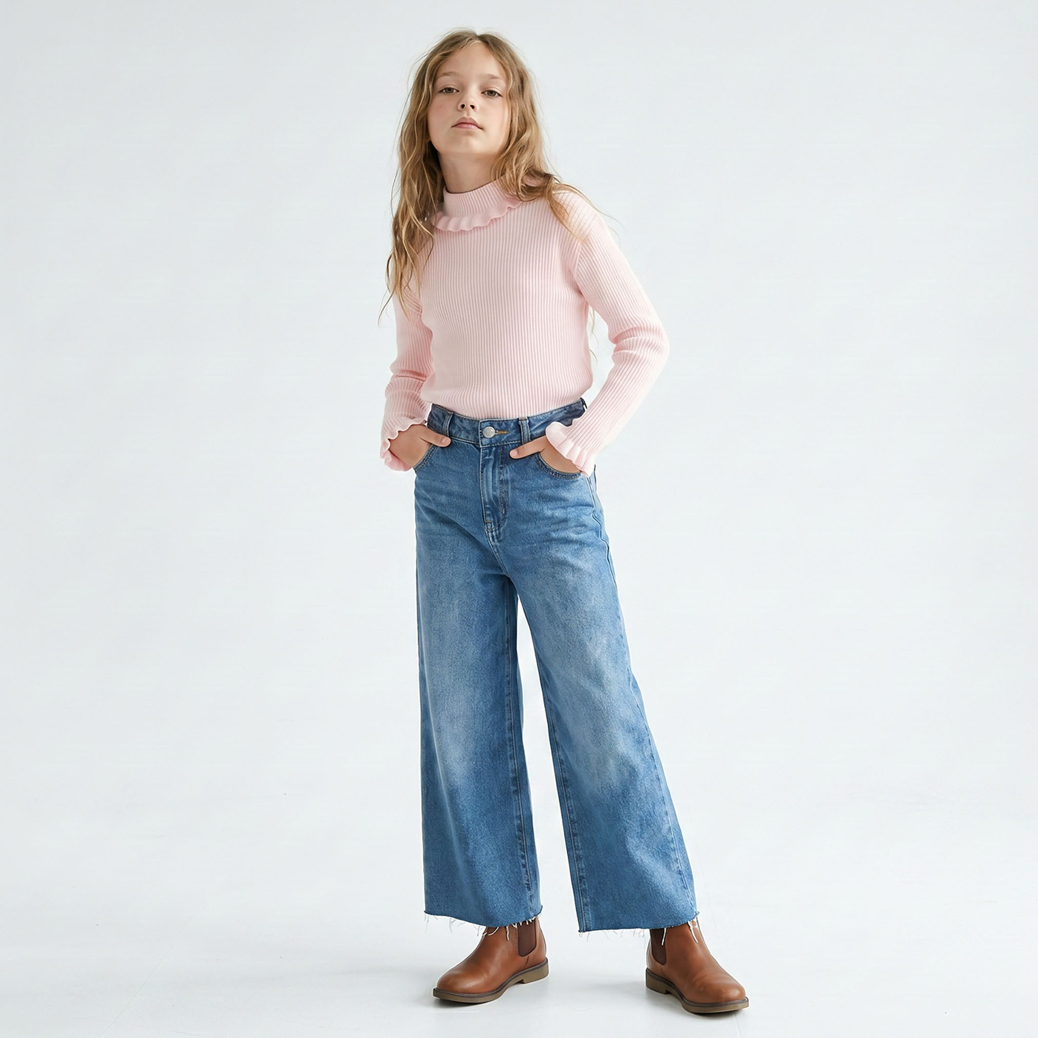 كنزة بارزة الملمس بياقة من جونيورز-girls-clothing-jumpersandcardigans-image-5