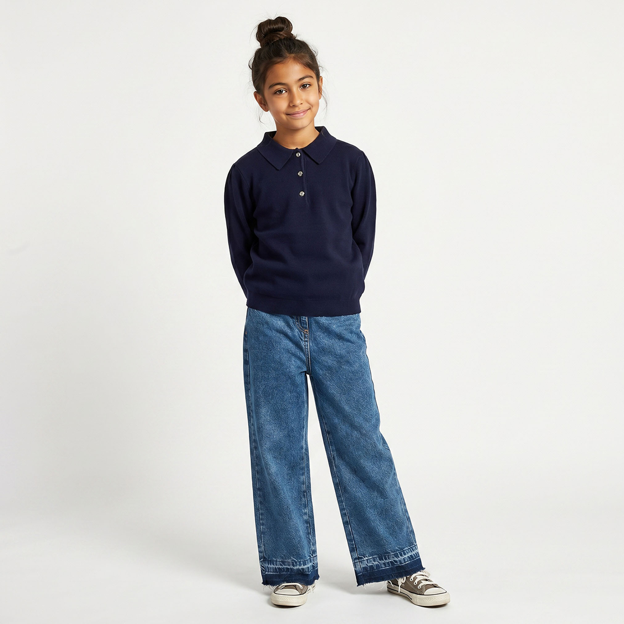 Juniors Collared Sweater with Long Sleeves-girls-clothing-jumpersandcardigans-image-5