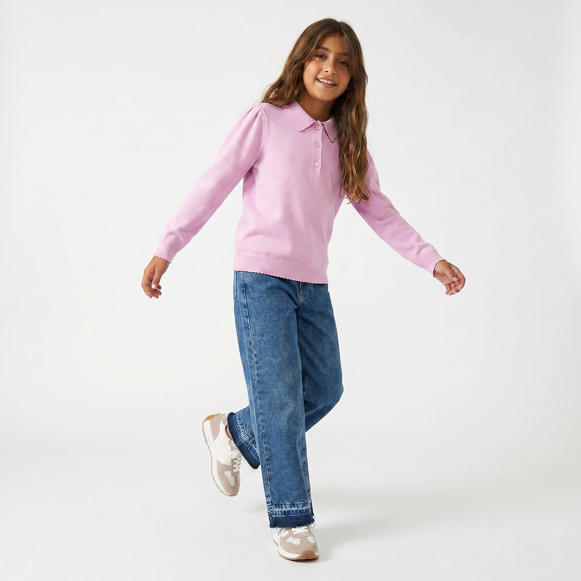 Juniors Collared Sweater with Long Sleeves-girls-clothing-jumpersandcardigans-image-2