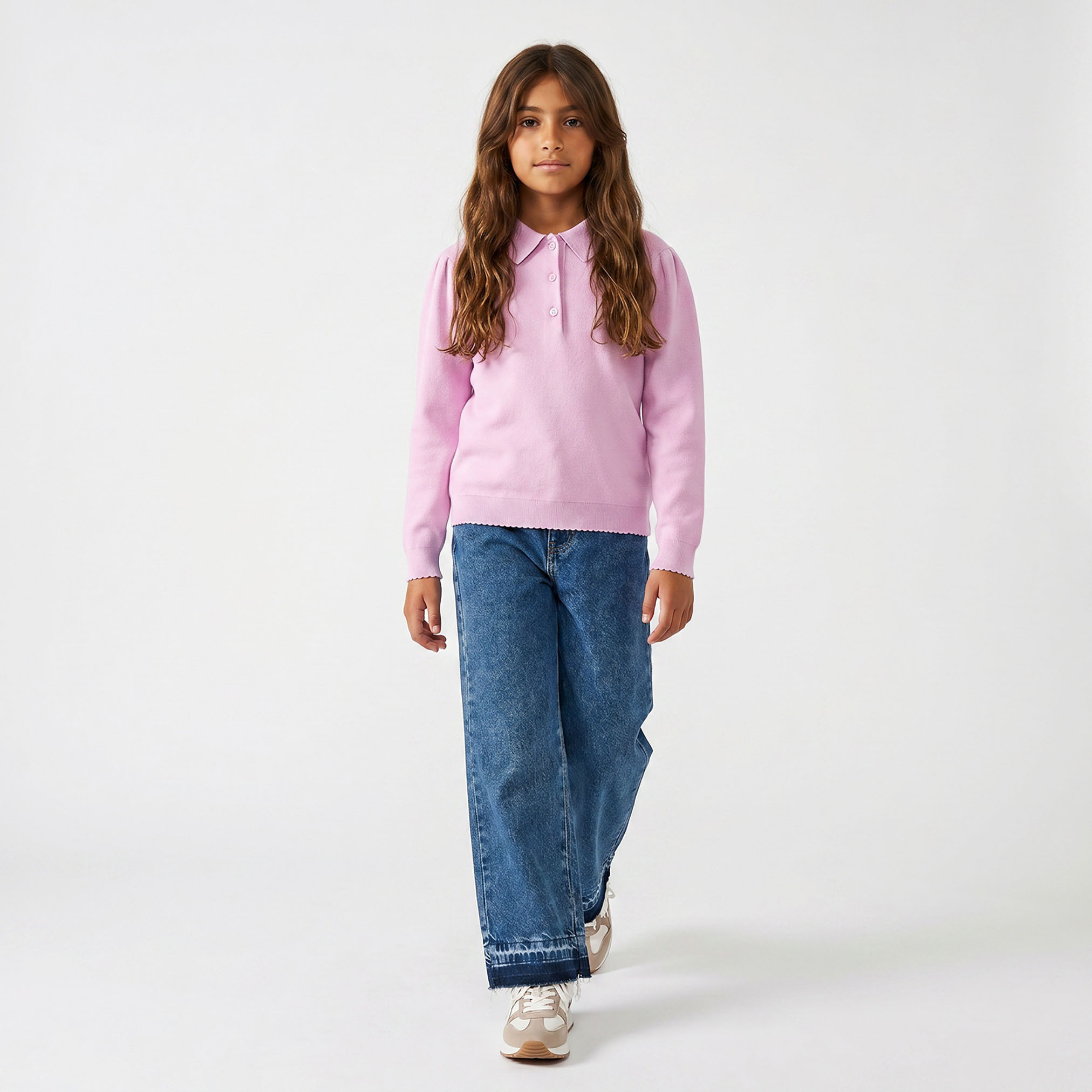 Juniors Collared Sweater with Long Sleeves-girls-clothing-jumpersandcardigans-image-5