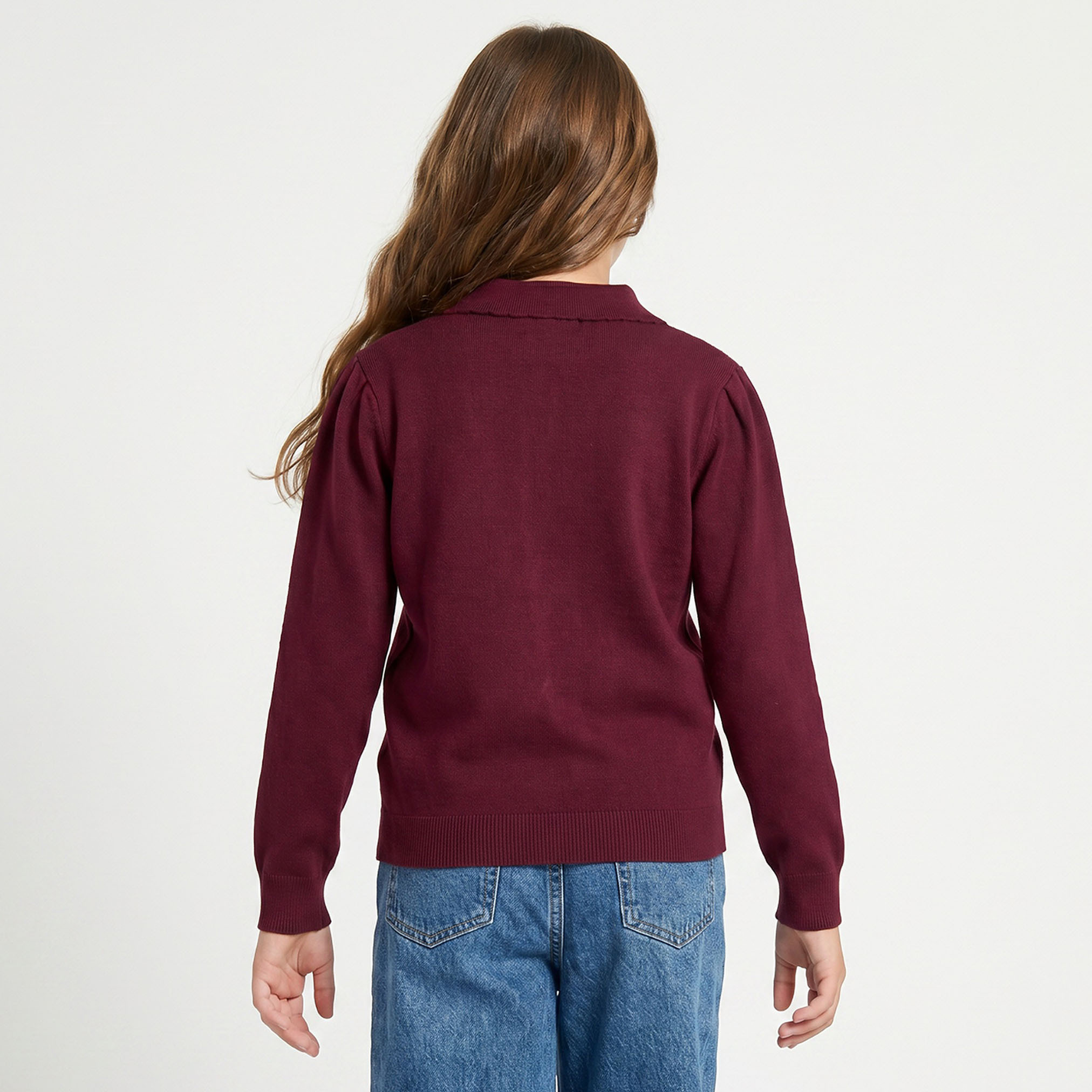 Juniors Collared Sweater with Long Sleeves-girls-clothing-jumpersandcardigans-image-3