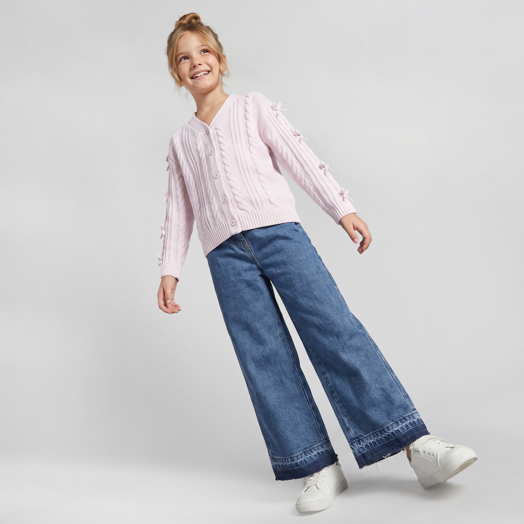 كارديجان بياقة V وزينة فيونكة من جونيورز-girls-clothing-jumpersandcardigans-image-2