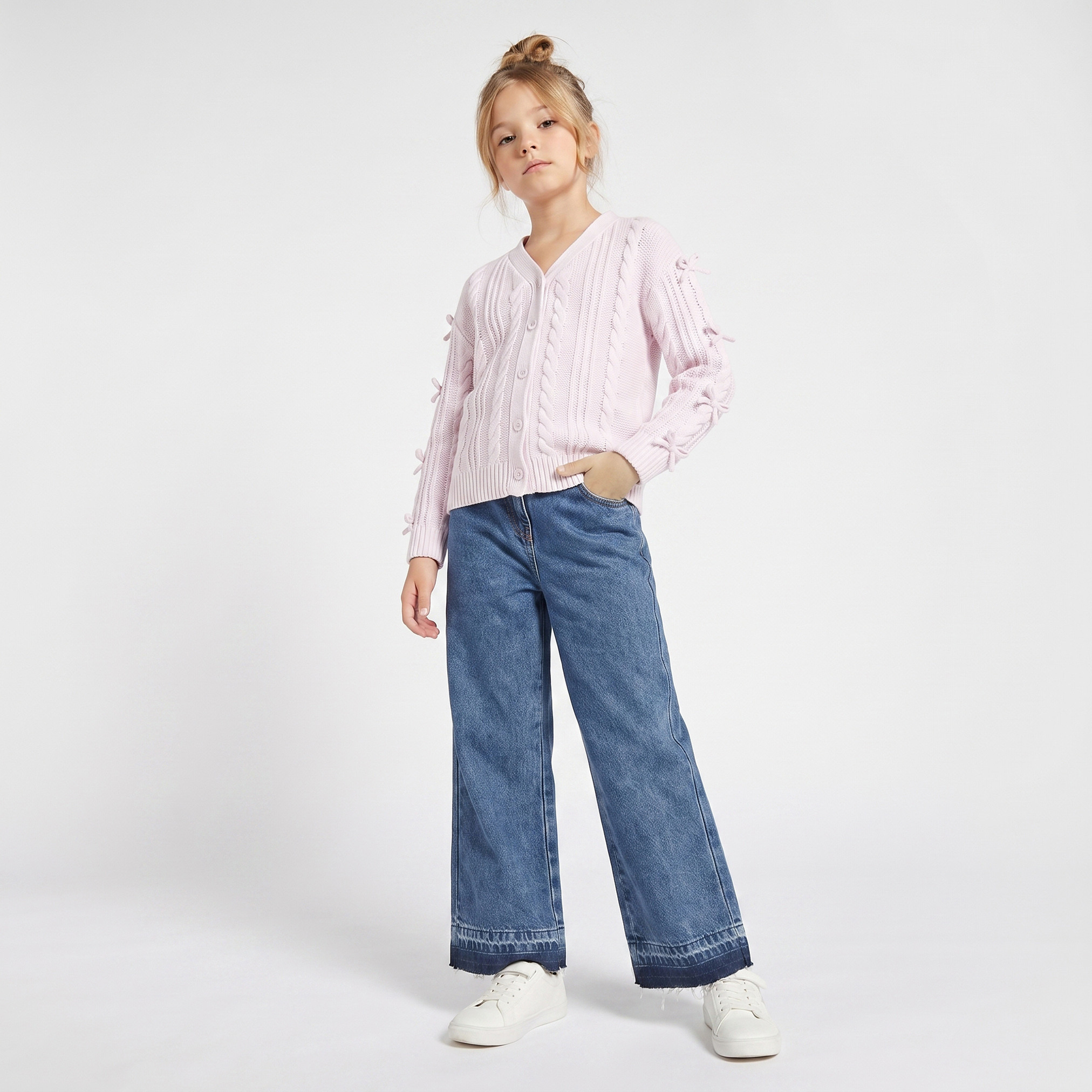 كارديجان بياقة V وزينة فيونكة من جونيورز-girls-clothing-jumpersandcardigans-image-4