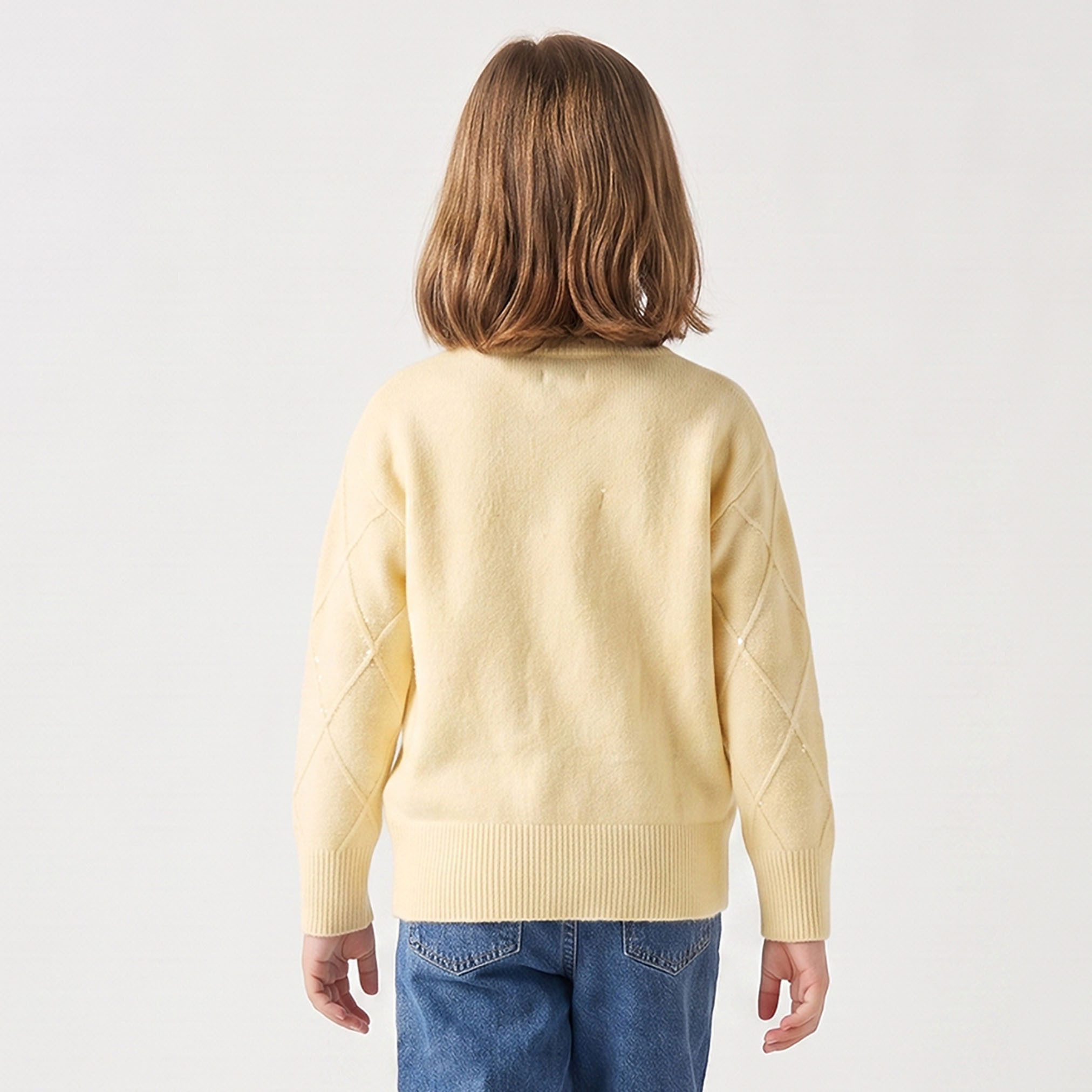 سويتر بأكمام طويلة ورقبة دائرية مزينة بالترتر من جونيورز-girls-clothing-jumpersandcardigans-image-3