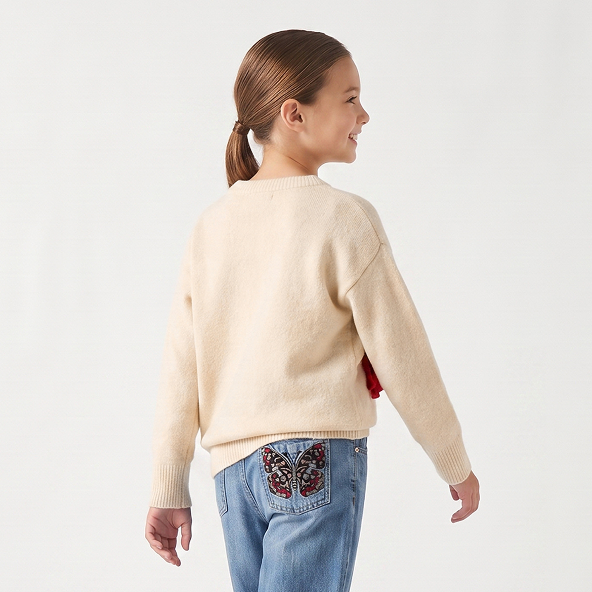 كنزة بياقة ضيقة وزخارف أزهار من جونيورز-girls-clothing-jumpersandcardigans-image-3