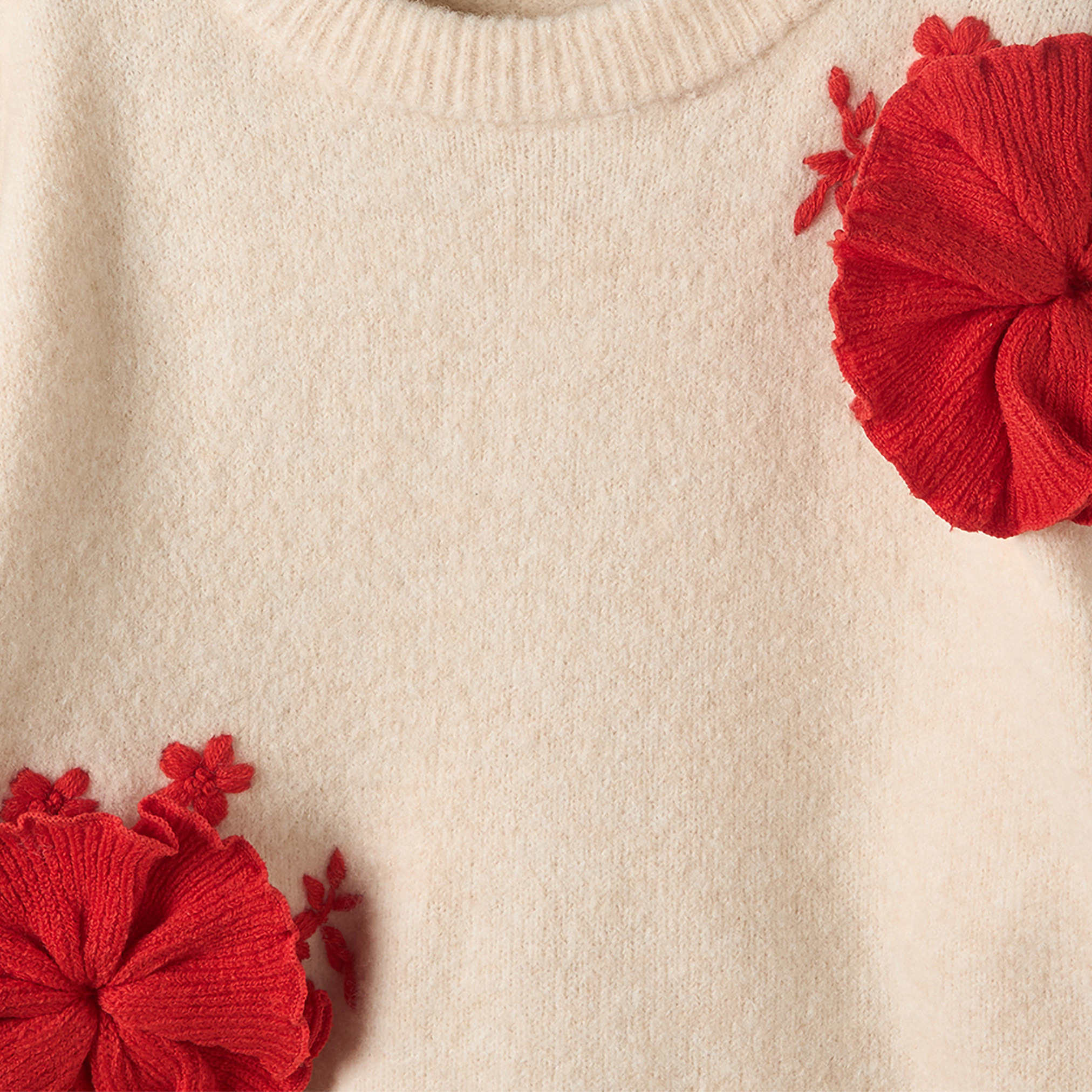 كنزة بياقة ضيقة وزخارف أزهار من جونيورز-girls-clothing-jumpersandcardigans-image-5