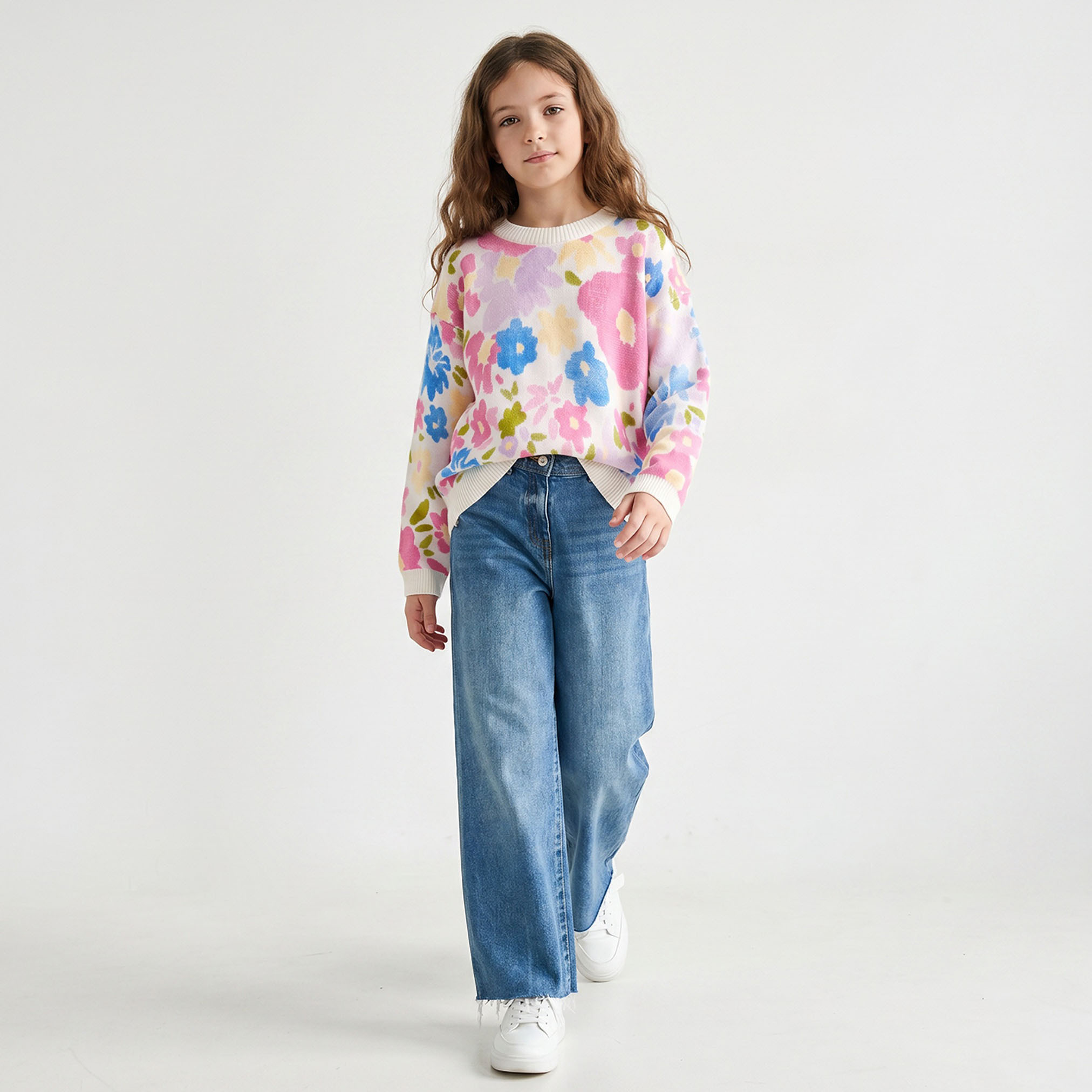 كنزة برقبة ضيقة وطبعات من جونيورز-girls-clothing-jumpersandcardigans-image-2