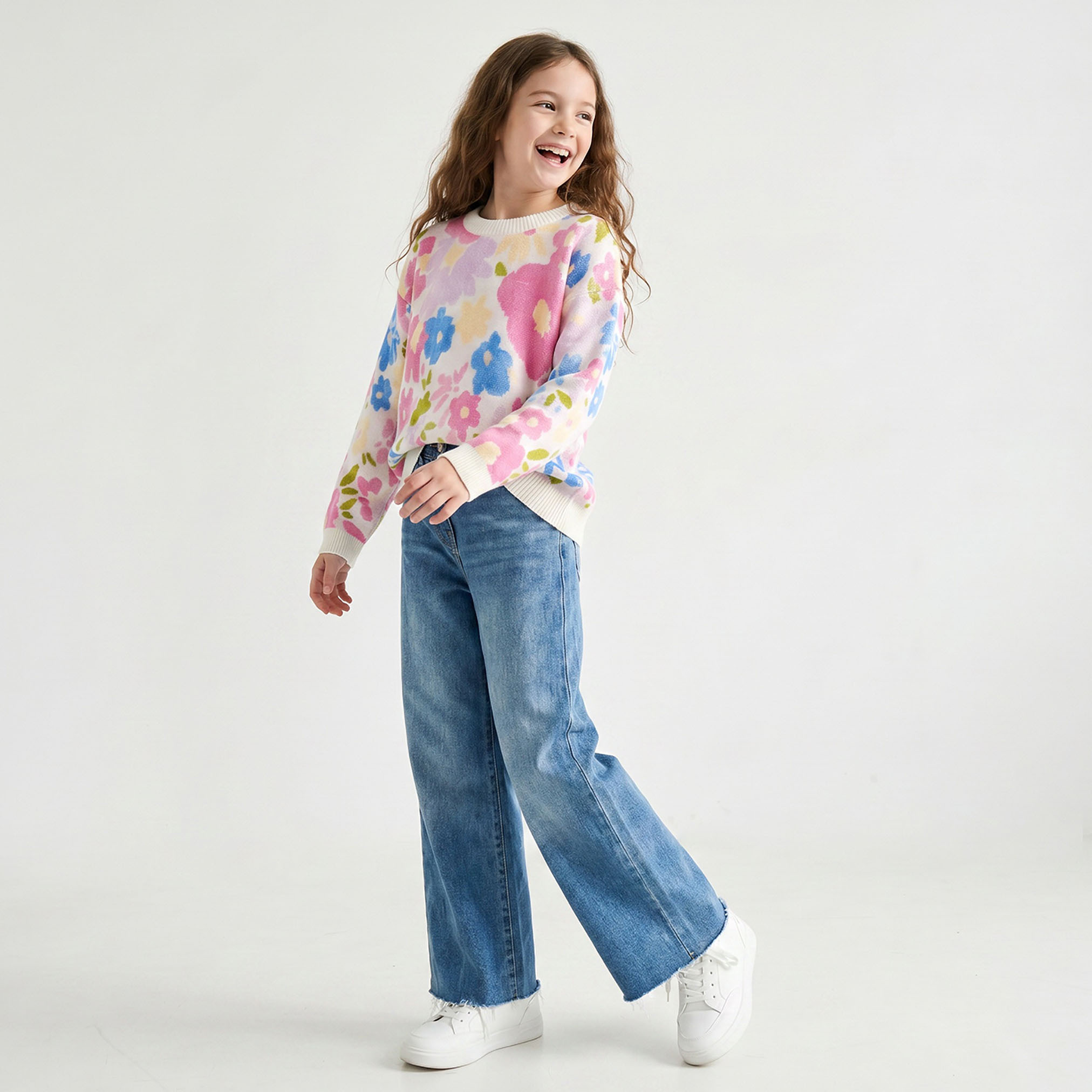 كنزة برقبة ضيقة وطبعات من جونيورز-girls-clothing-jumpersandcardigans-image-5