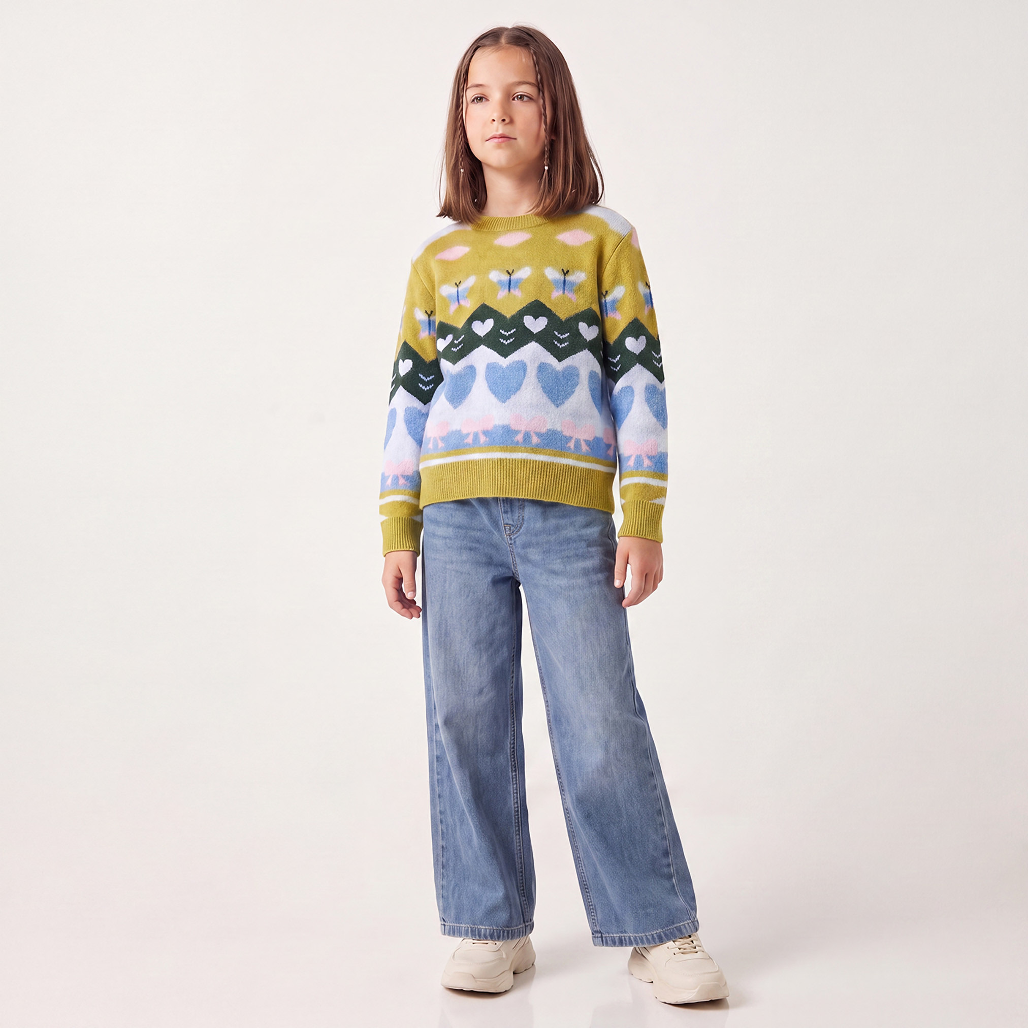 كنزة بأكمام طويلة وطبعات من جونيورز-girls-clothing-jumpersandcardigans-image-2
