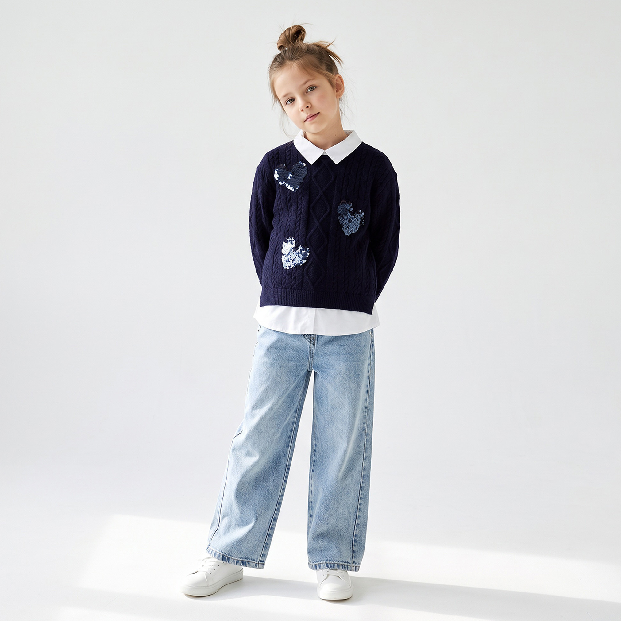 Juniors Embellished Sweater with Long Sleeves-girls-clothing-jumpersandcardigans-image-2